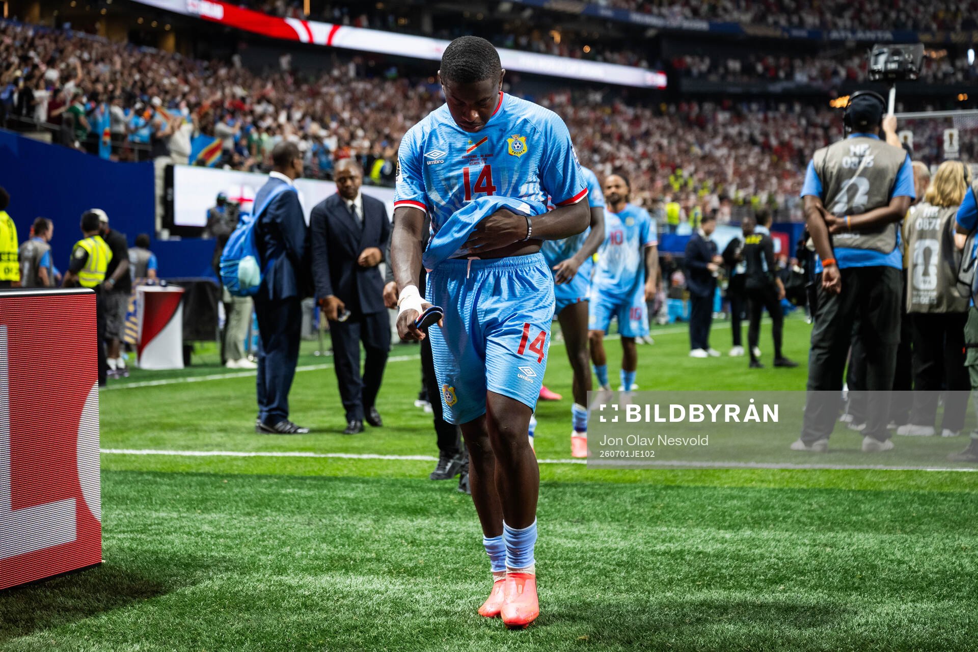 Noah Sadiki of Congo DR looks dejected