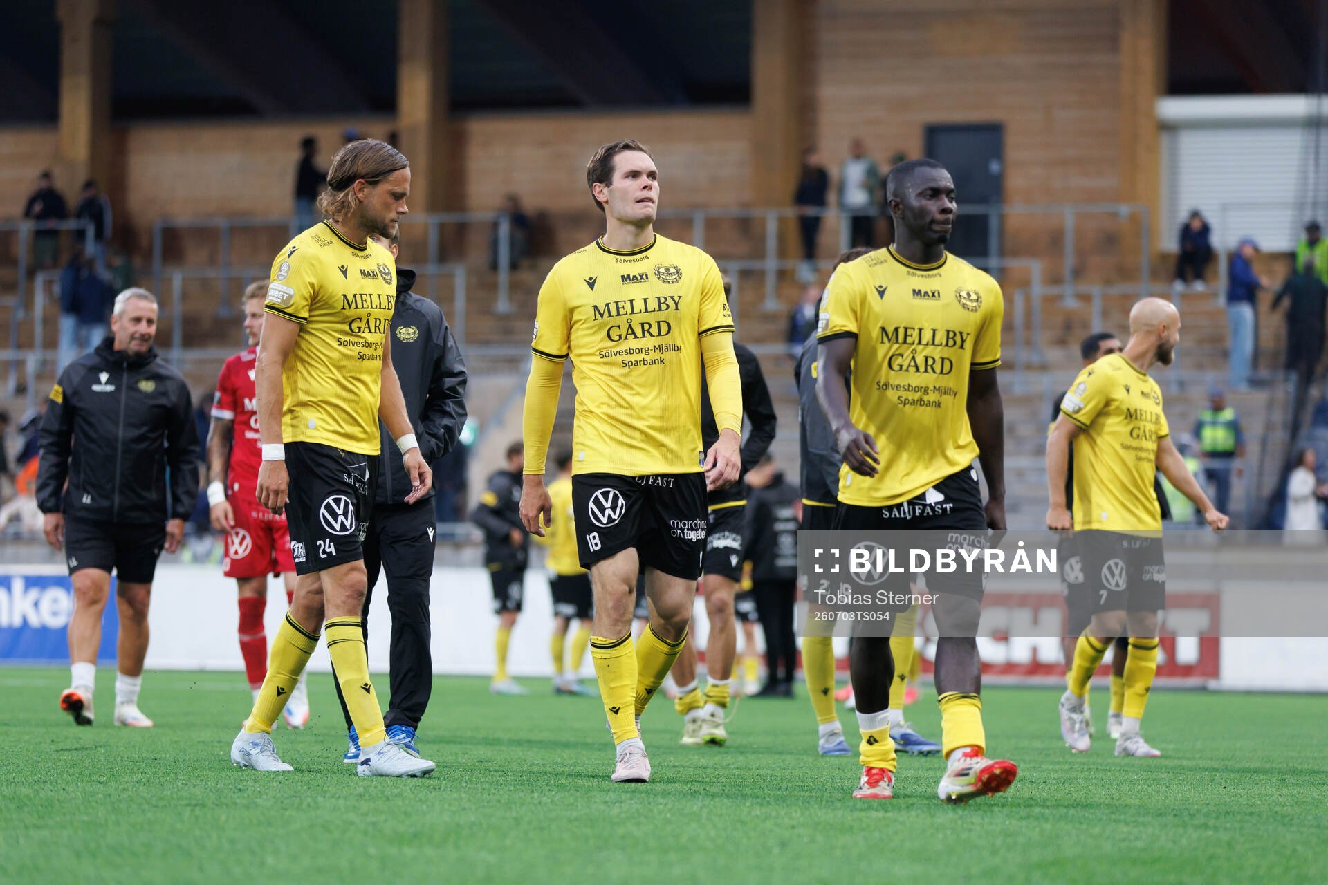 Mjällbys Tom Pettersson, Jacob Bergström och Abdoulie