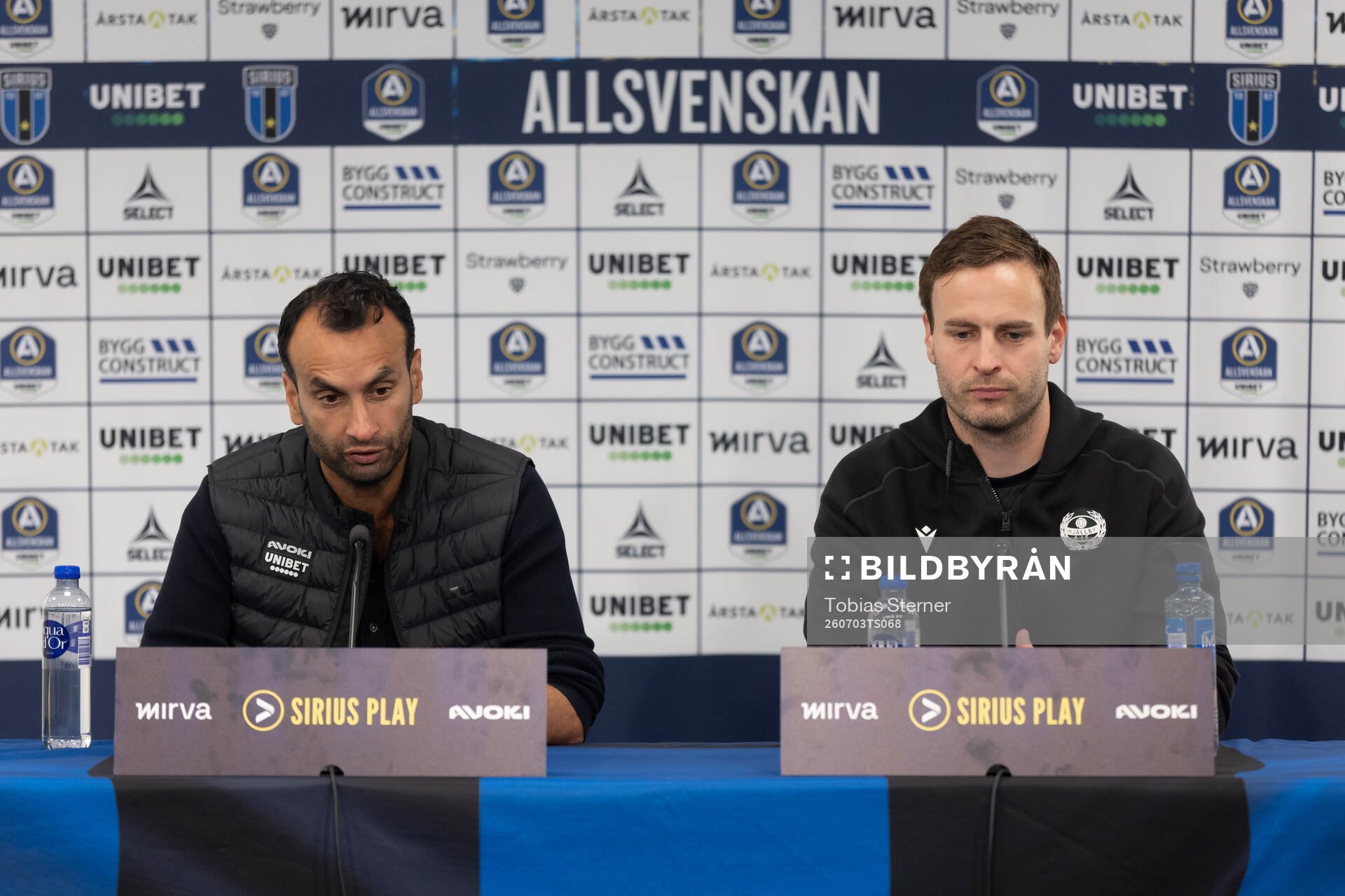 Sirius tränare Andreas Engelmark och Mjällbys tränare
