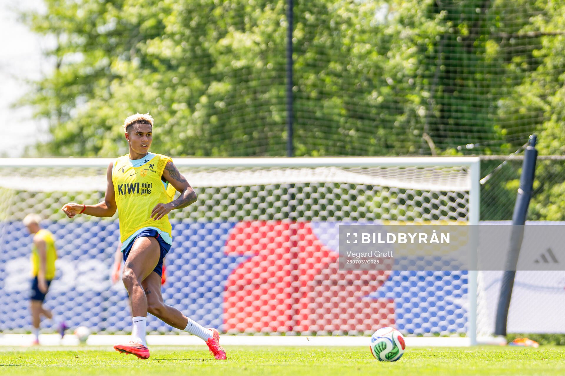 Antonio Nusa of the Norwegian national football team at a