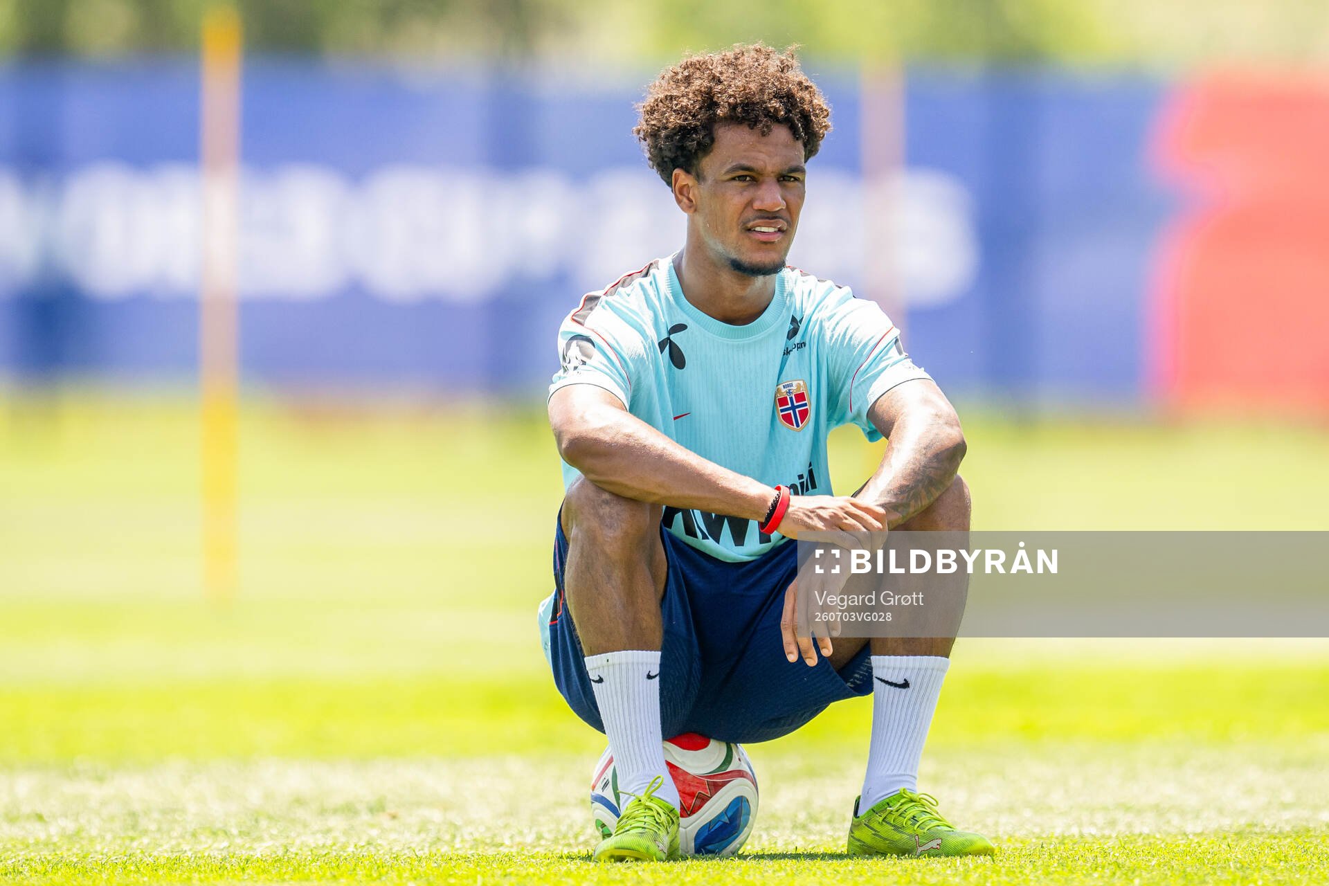 Oscar Bobb of the Norwegian national football team at a