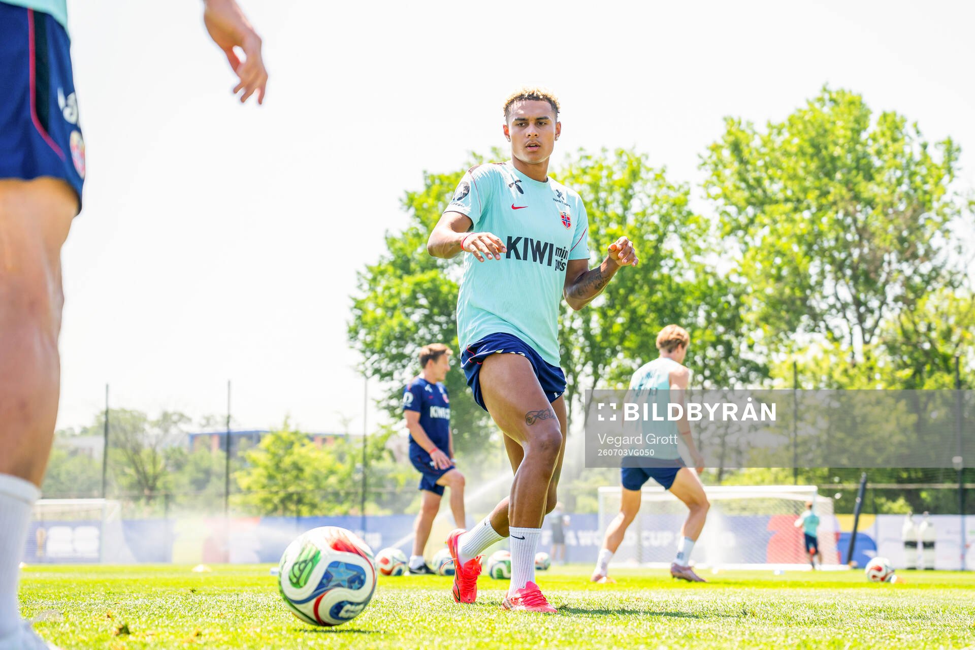Antonio Nusa of the Norwegian national football team at a