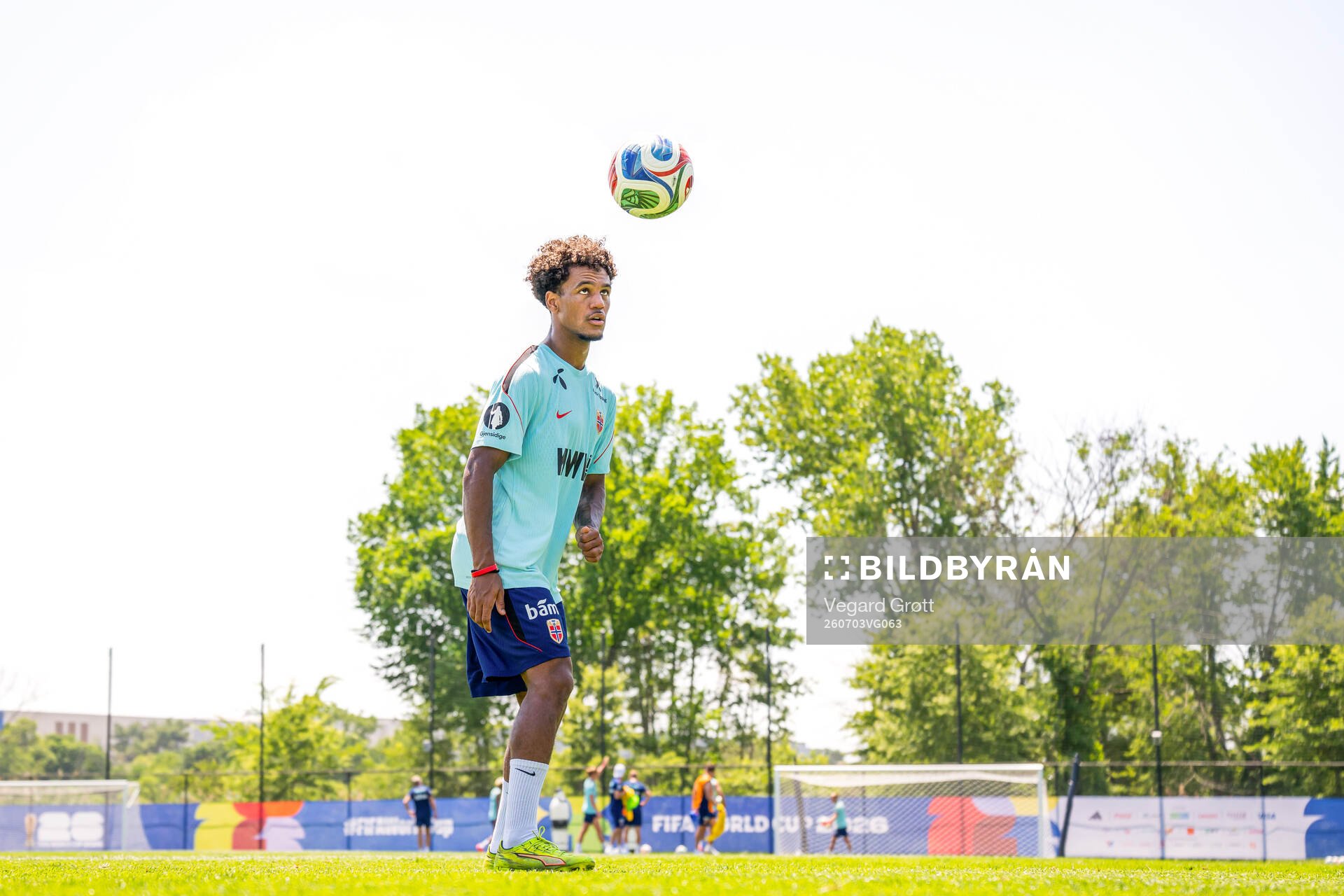 Oscar Bobb of the Norwegian national football team at a