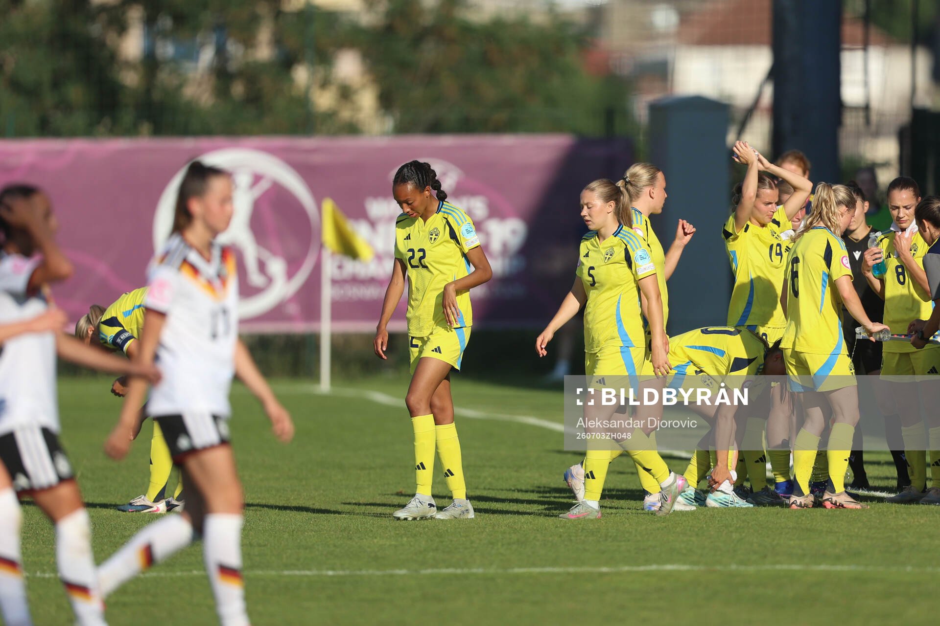 Olivia Okara of Sweden looks dejected