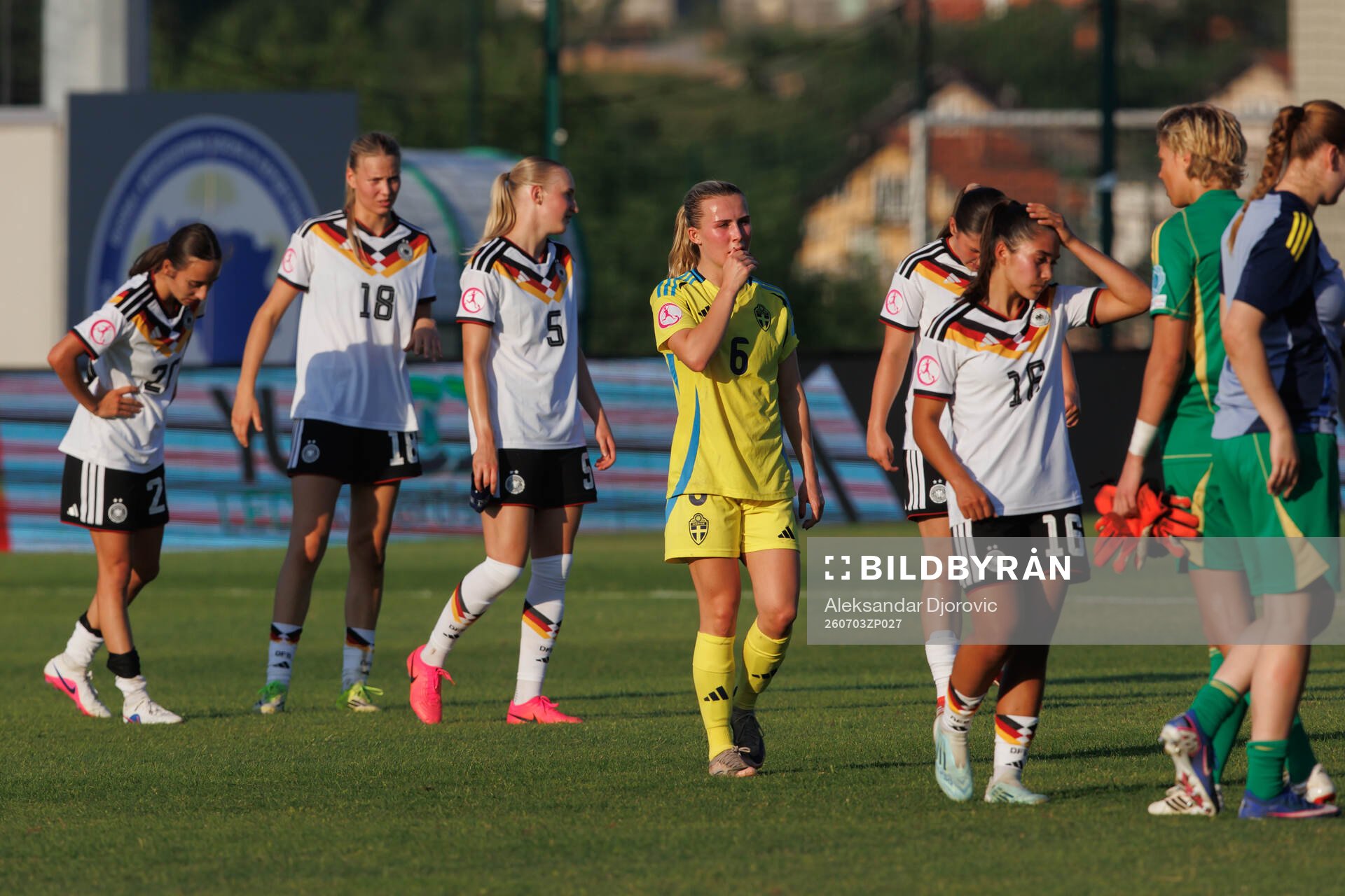 Nathalie Staaf of Sweden looks dejected