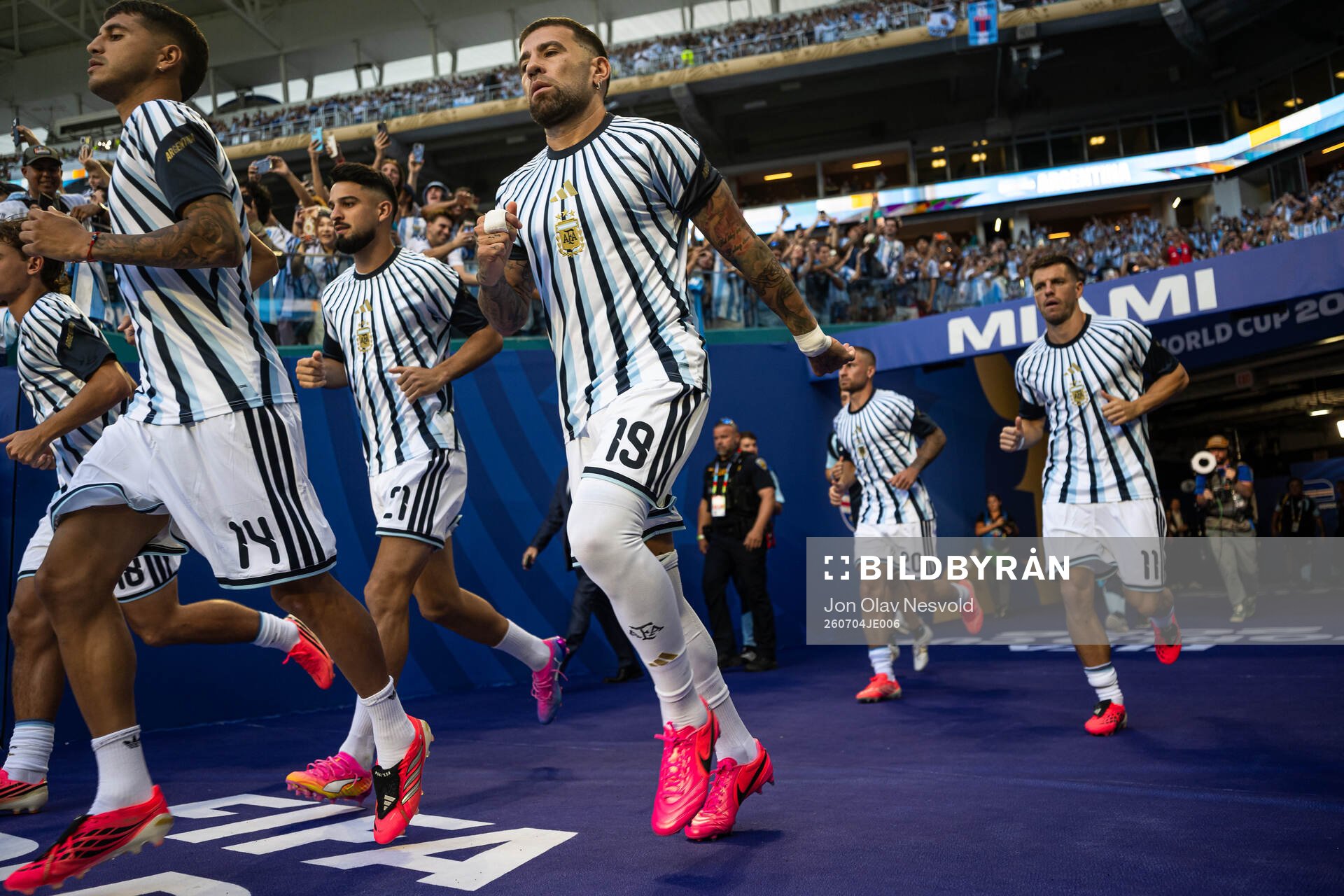 Nicolas Otamendi and Exequiel Palacios of Argentina