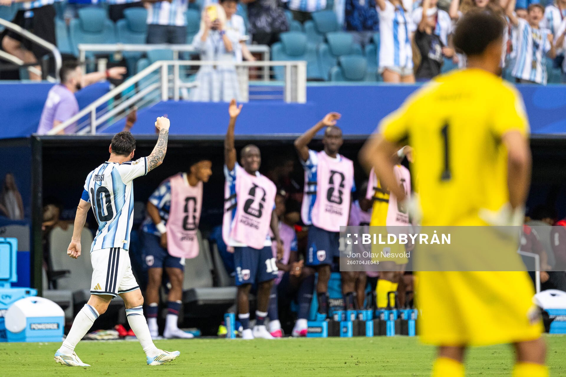 Lionel Messi of Argentina celebrates