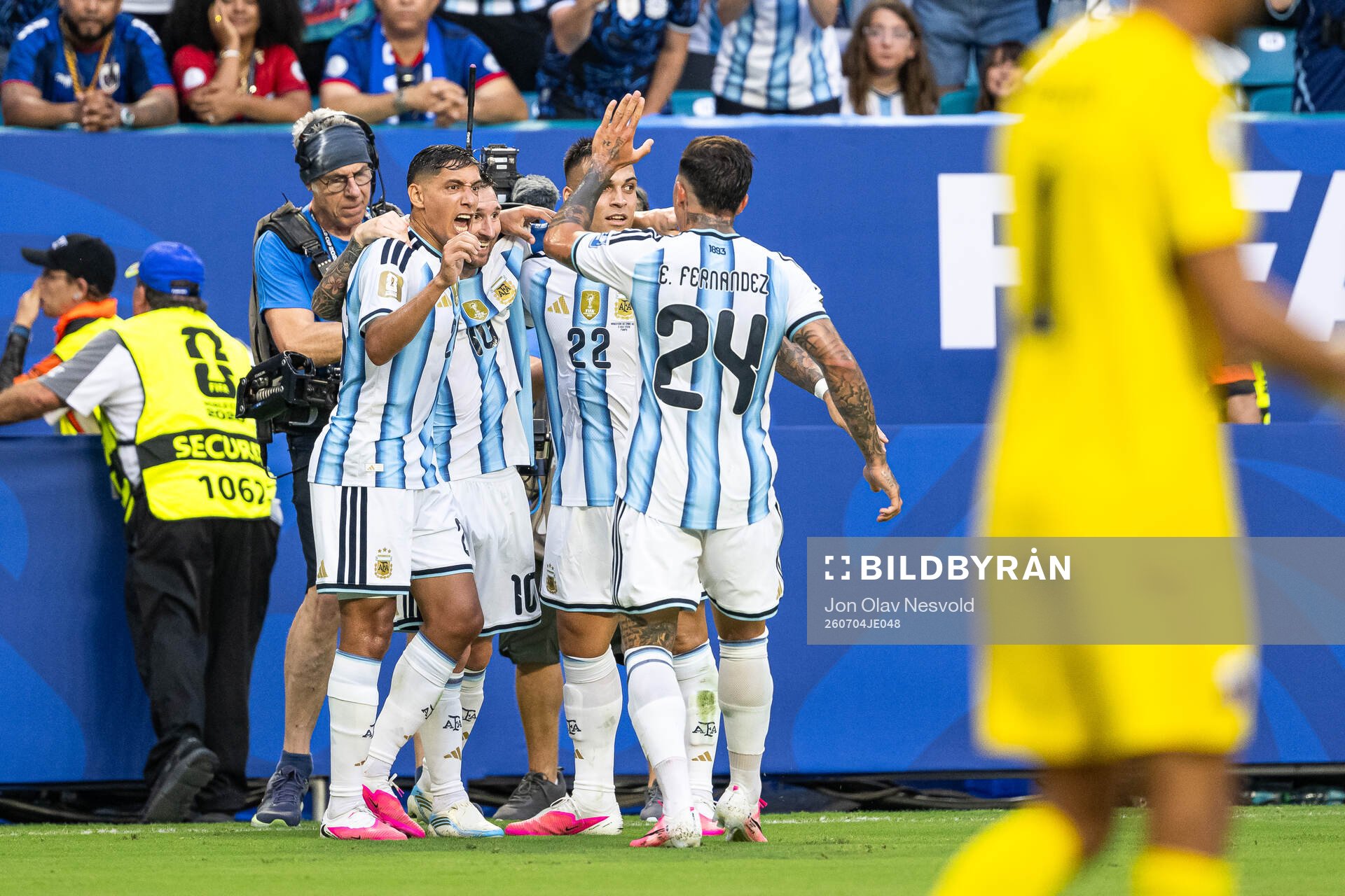 Lionel Messi of Argentina celebrates