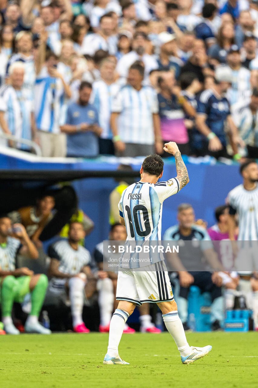 Lionel Messi of Argentina celebrates