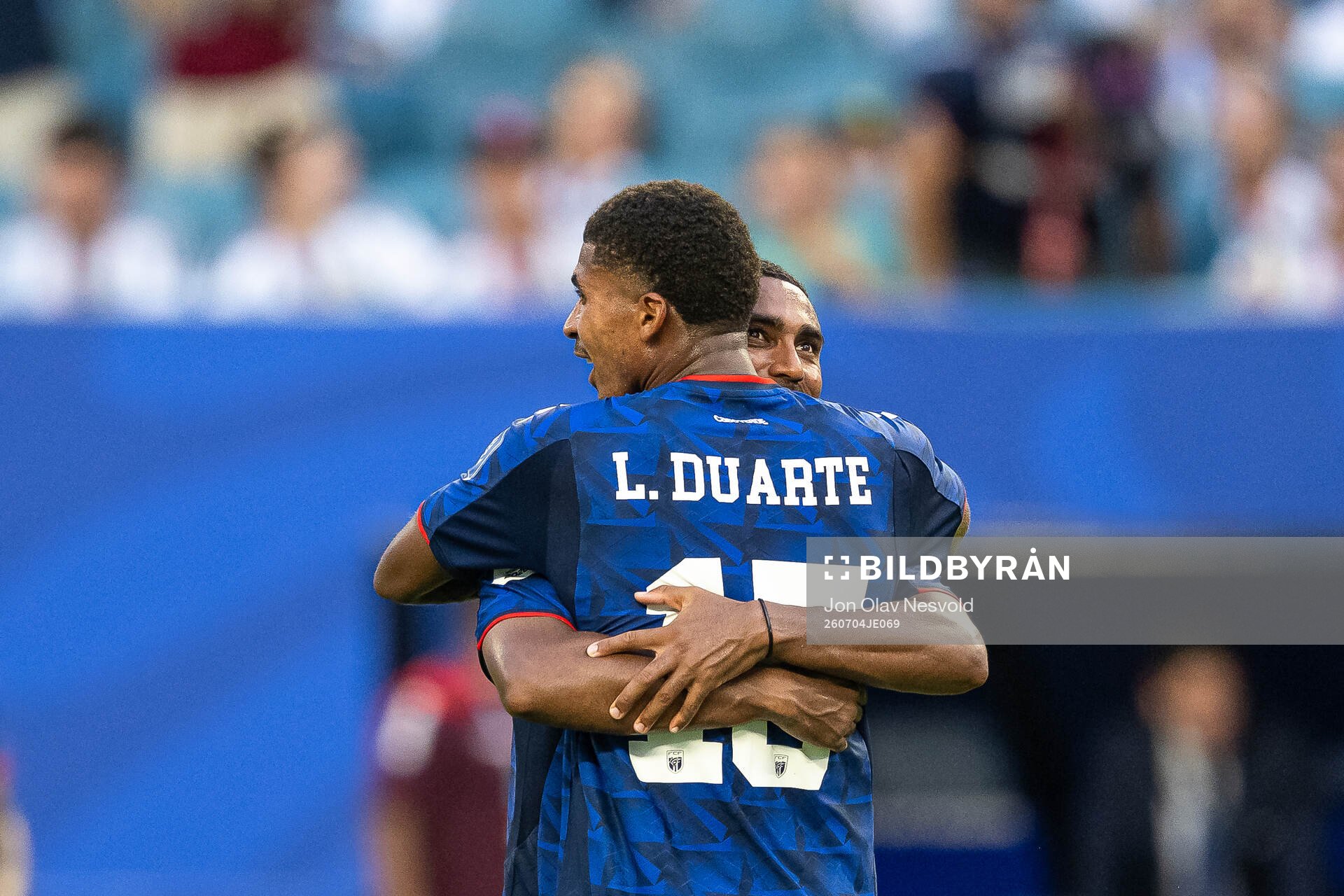 Deroy Duarte and Laros Duarte of Cabo Verde  celebrate
