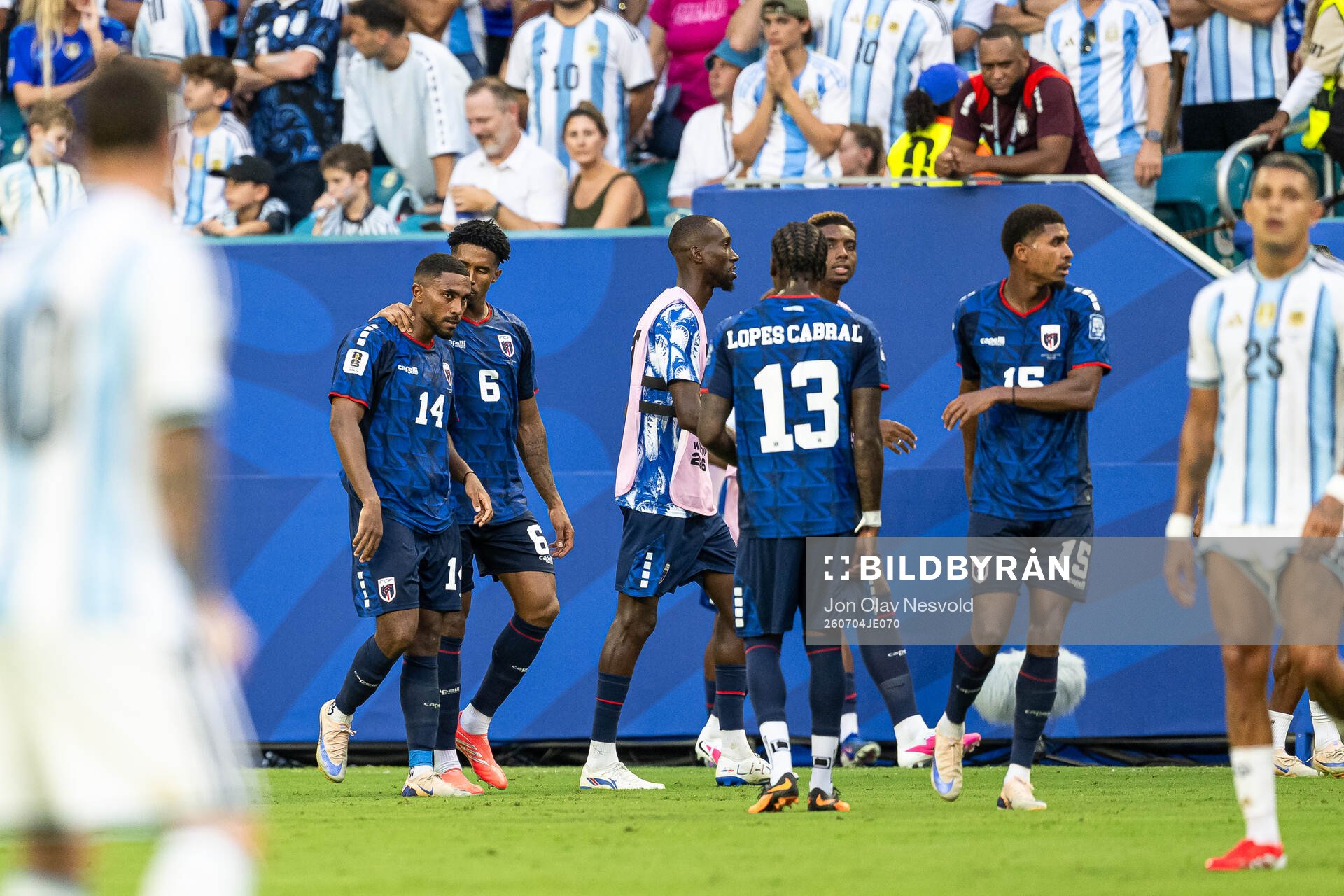 Deroy Duarte and Kevin Pina of Cabo Verde  celebrate