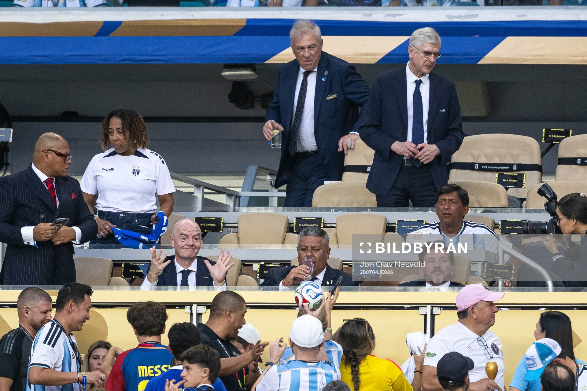 Gianni Infantino, president of FIFA, and Arsene Wenger
