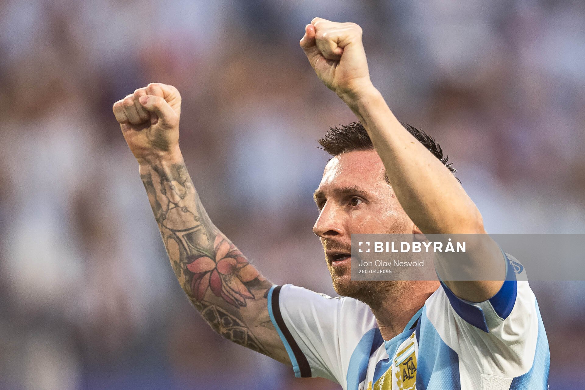 Lionel Messi of Argentina celebrates