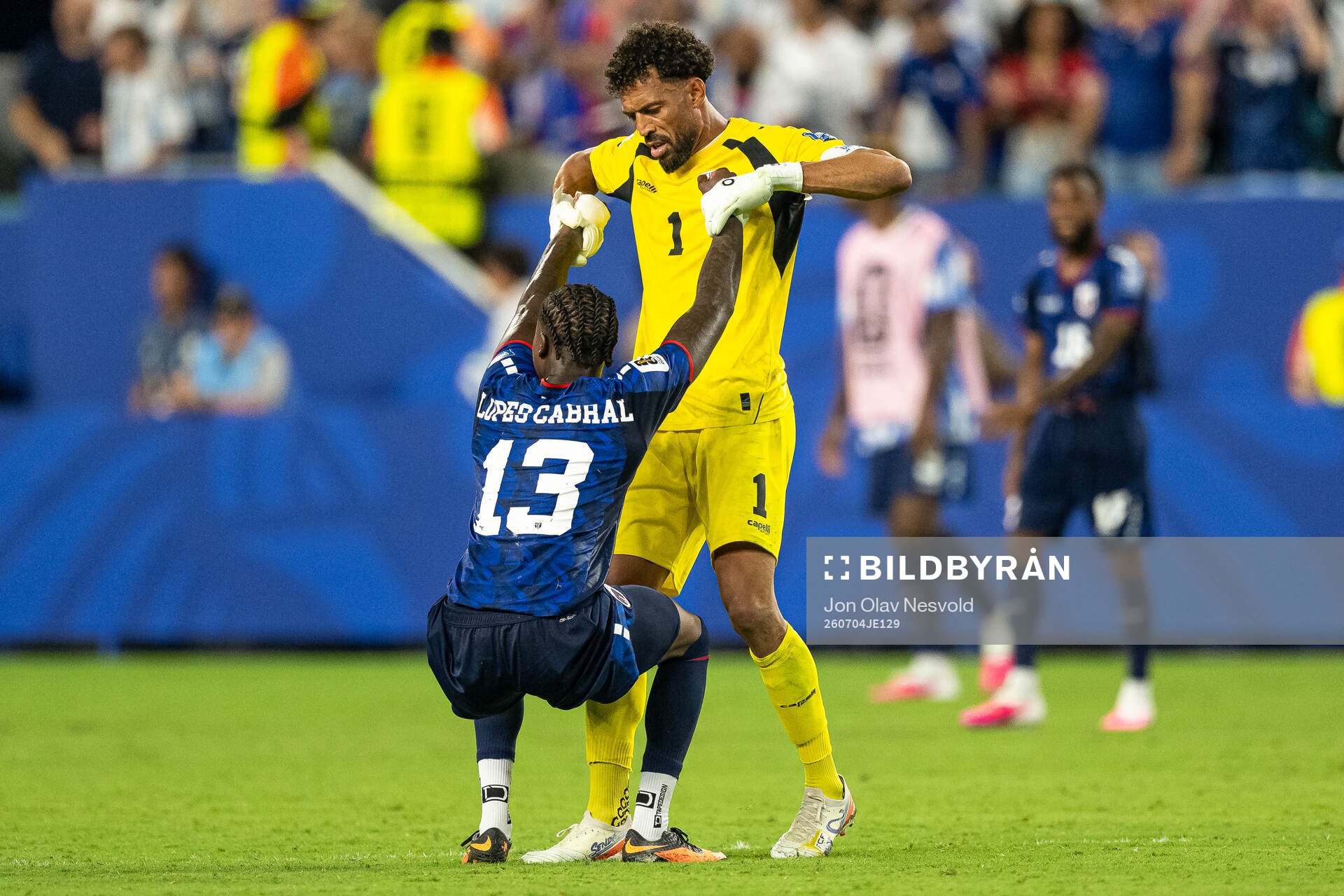 Sidny Lopes Cabral and goalkeeper Vozinha of Cabo Verde
