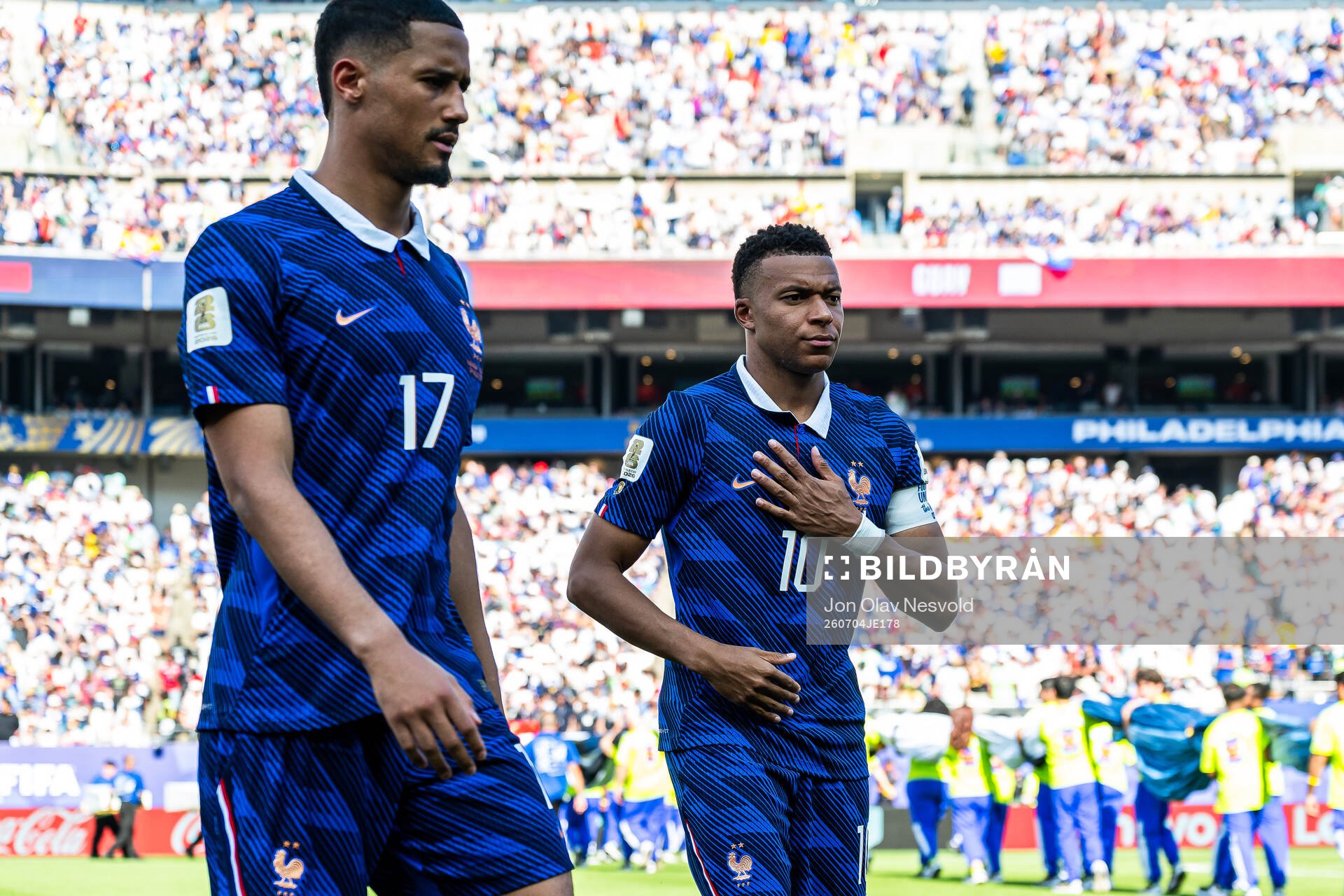 William Saliba and Kylian Mbappe of France