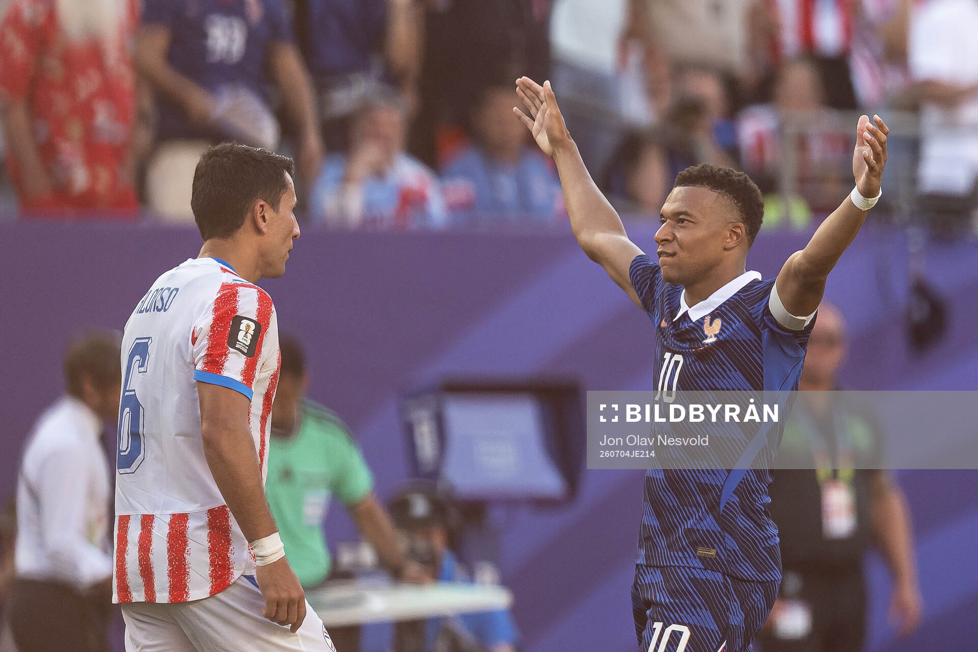 Kylian Mbappe of France celebrates
