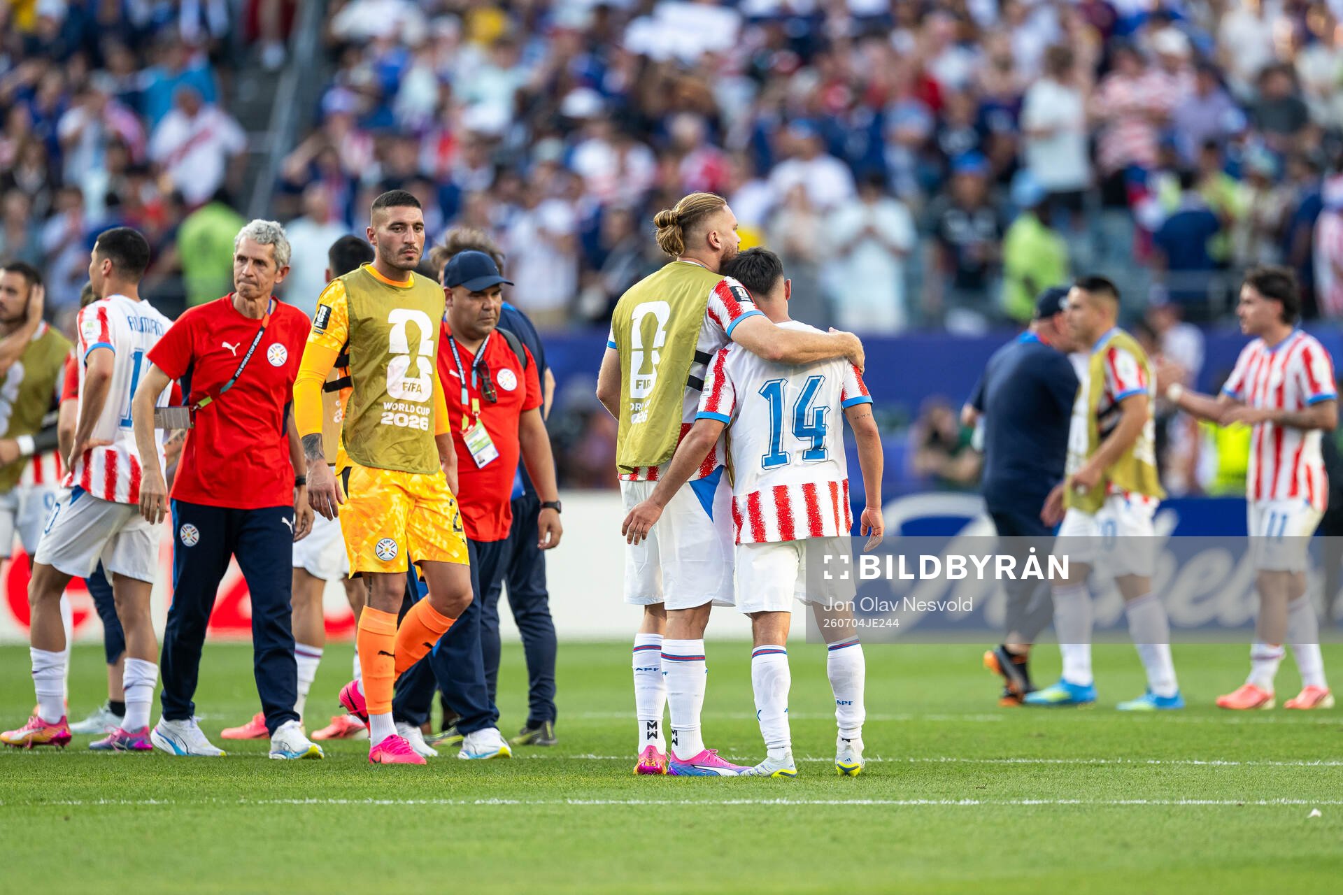 Players of Paraguay look dejected