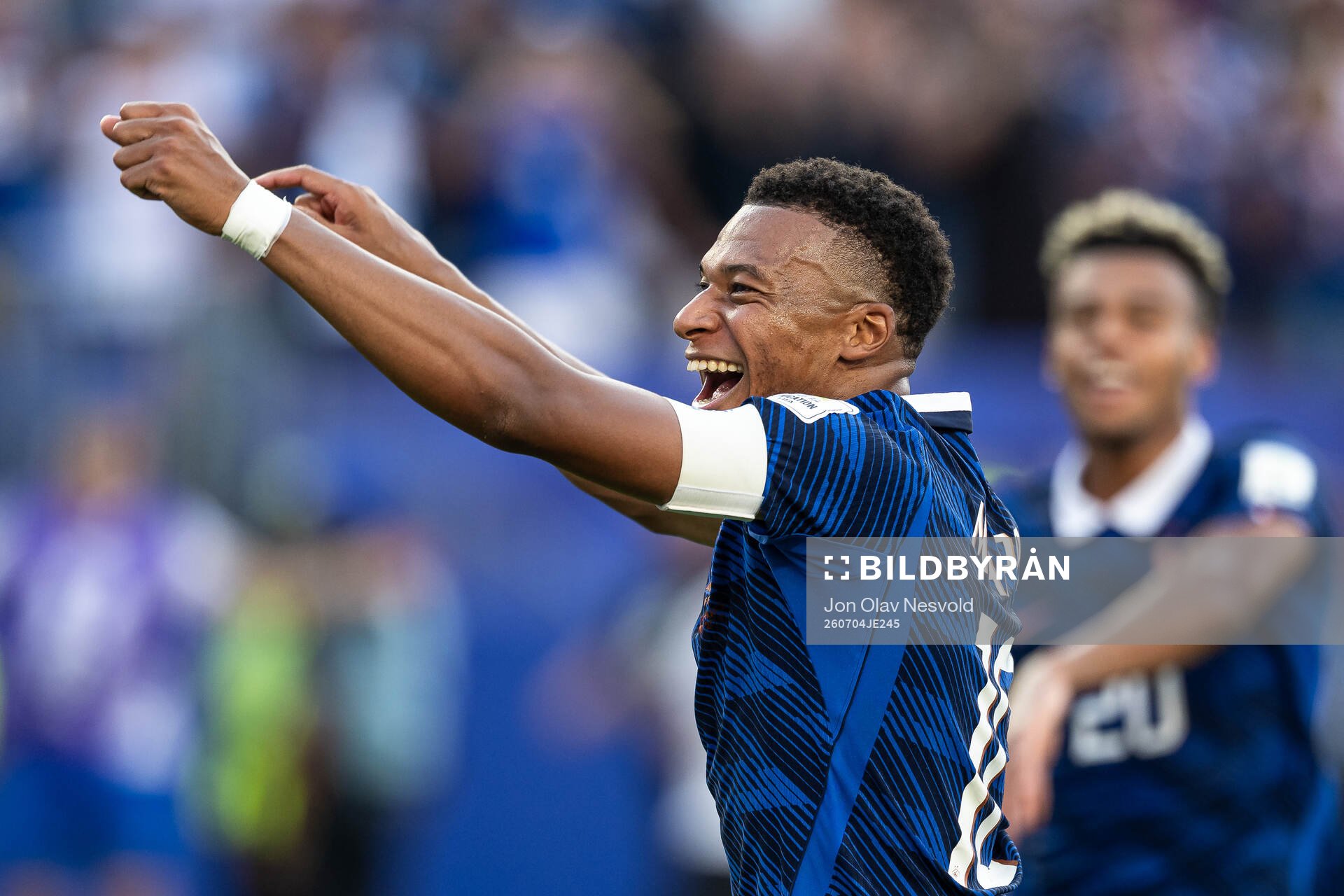 Kylian Mbappe of France celebrates