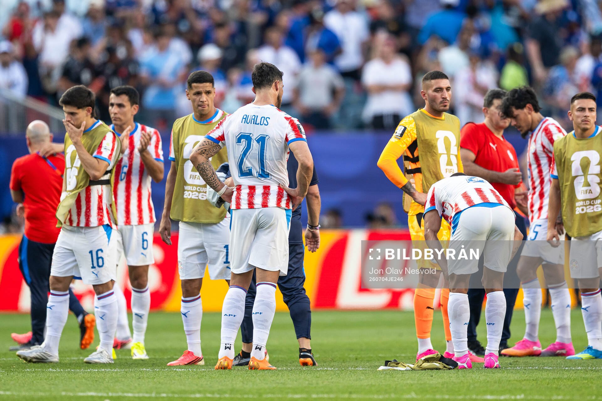 Players of Paraguay look dejected