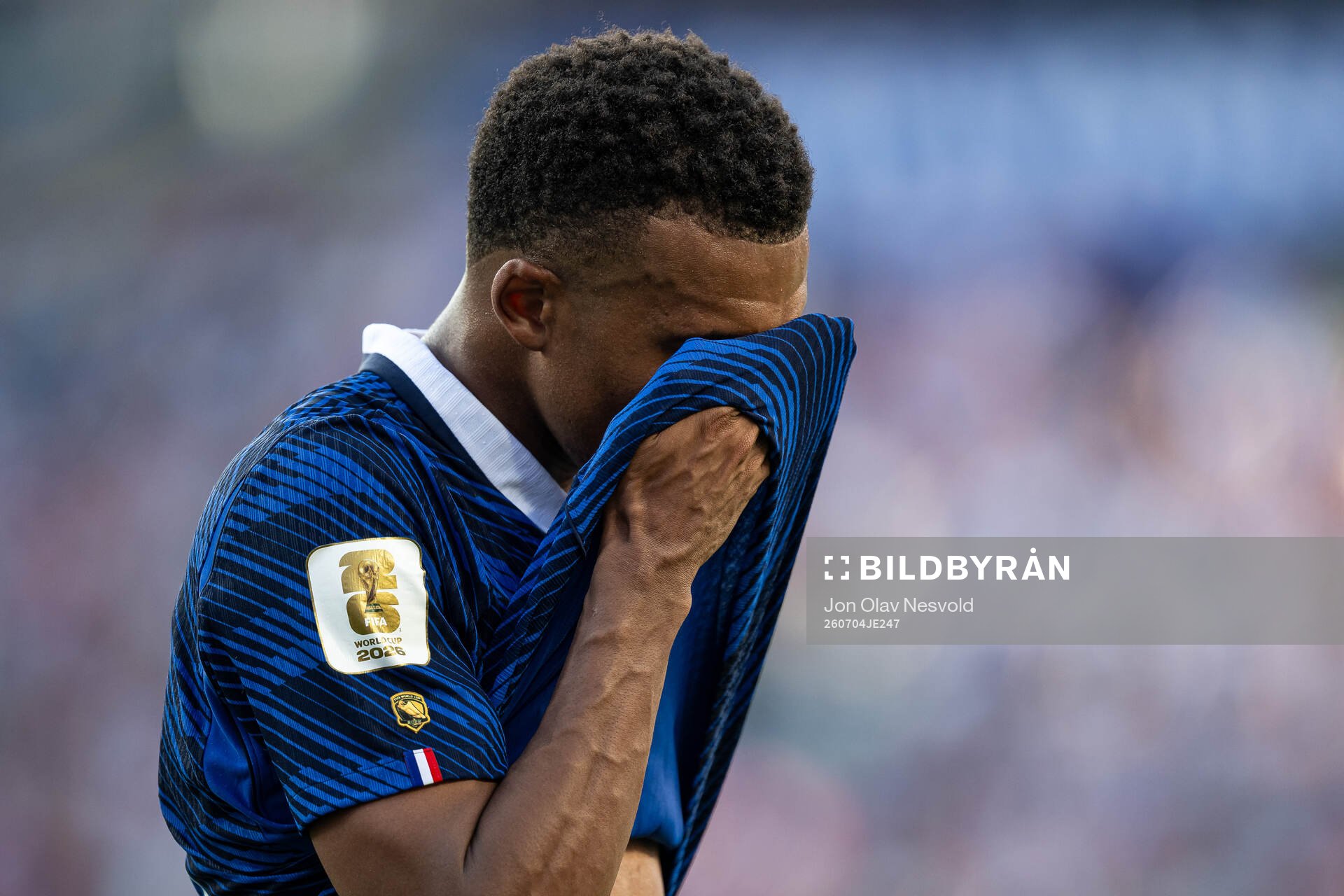 Kylian Mbappe of France looks dejected