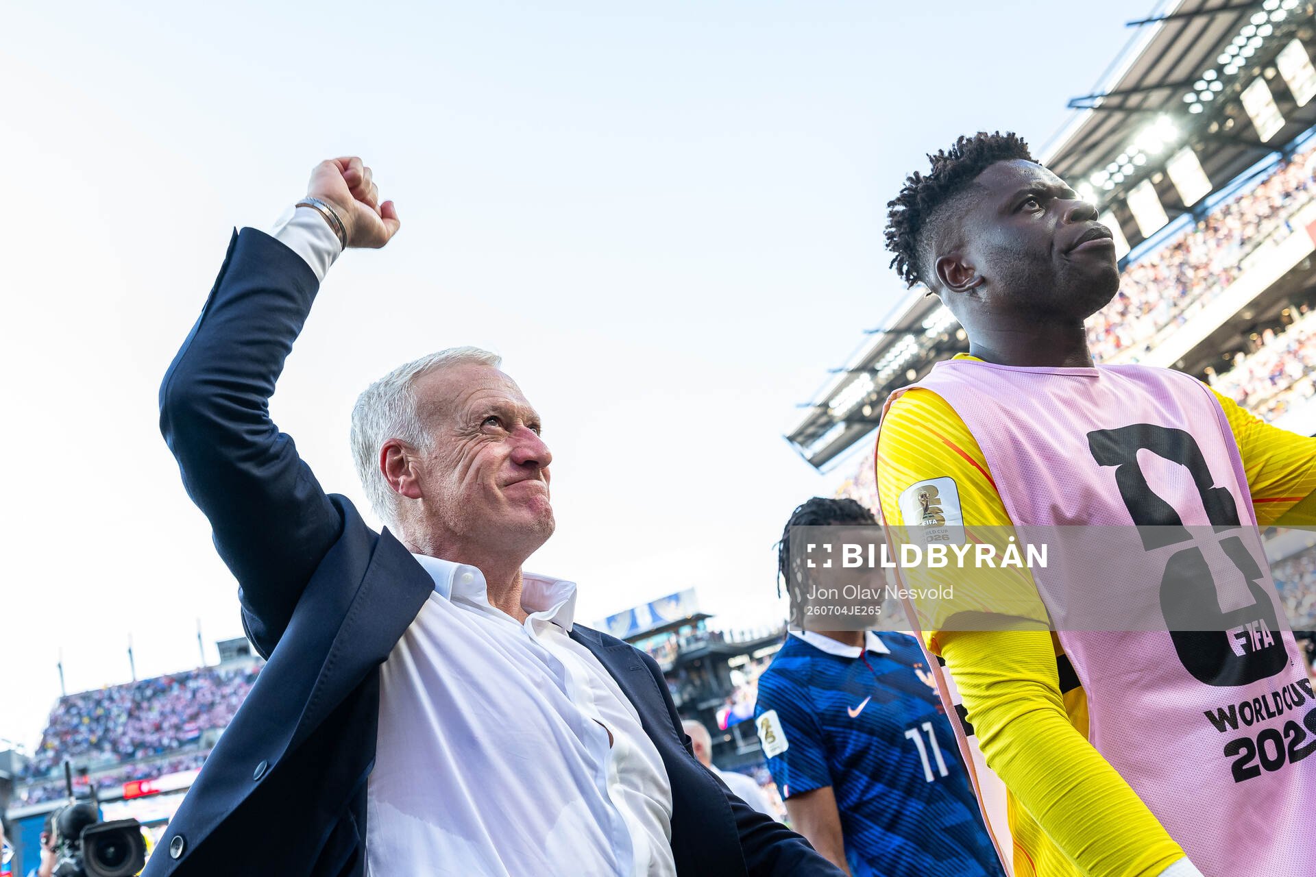 Head coach Didier Claude Deschamps of France celebrates