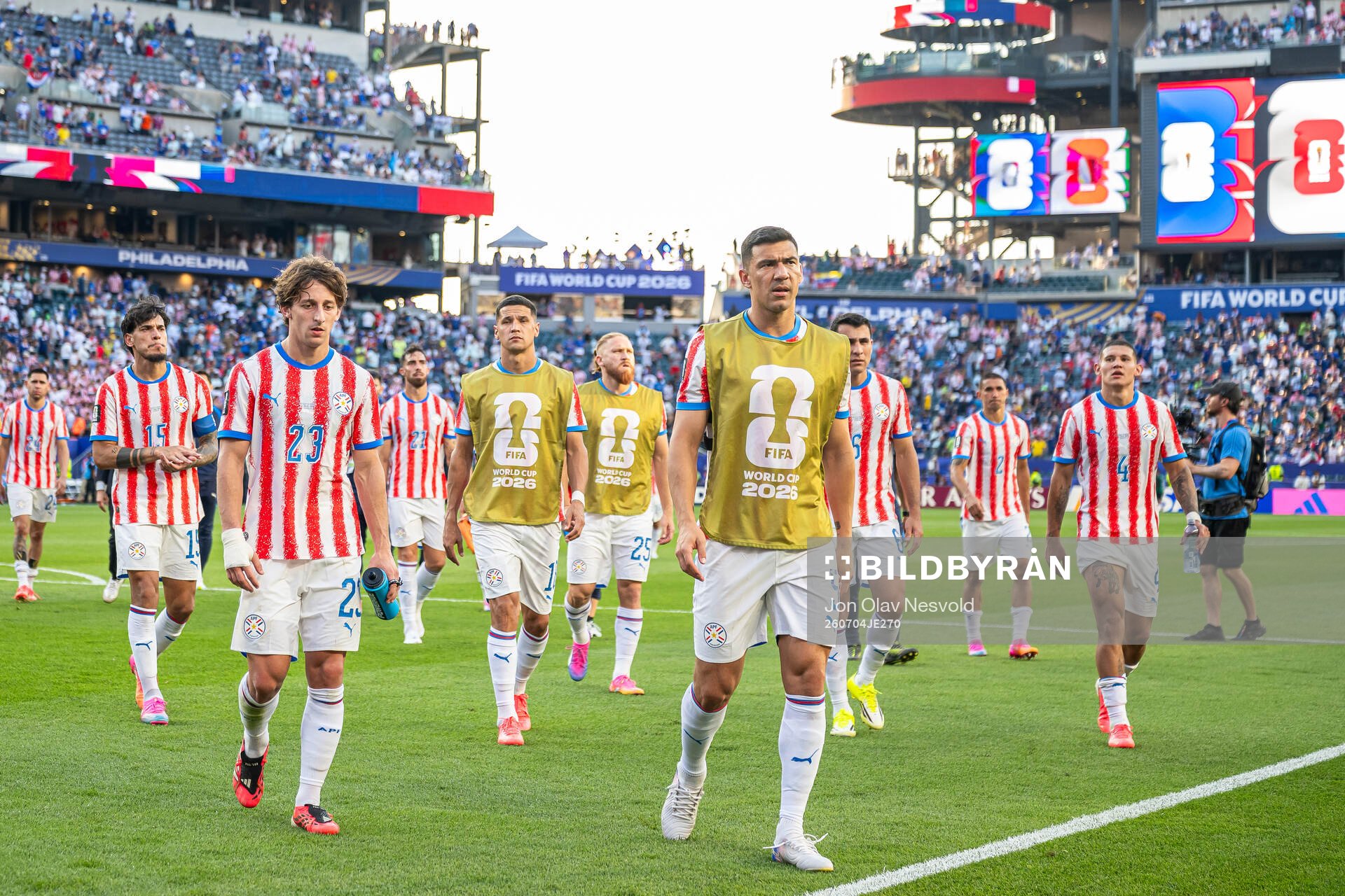 Matias Galarza and Antonio Sanabria of Paraguay look