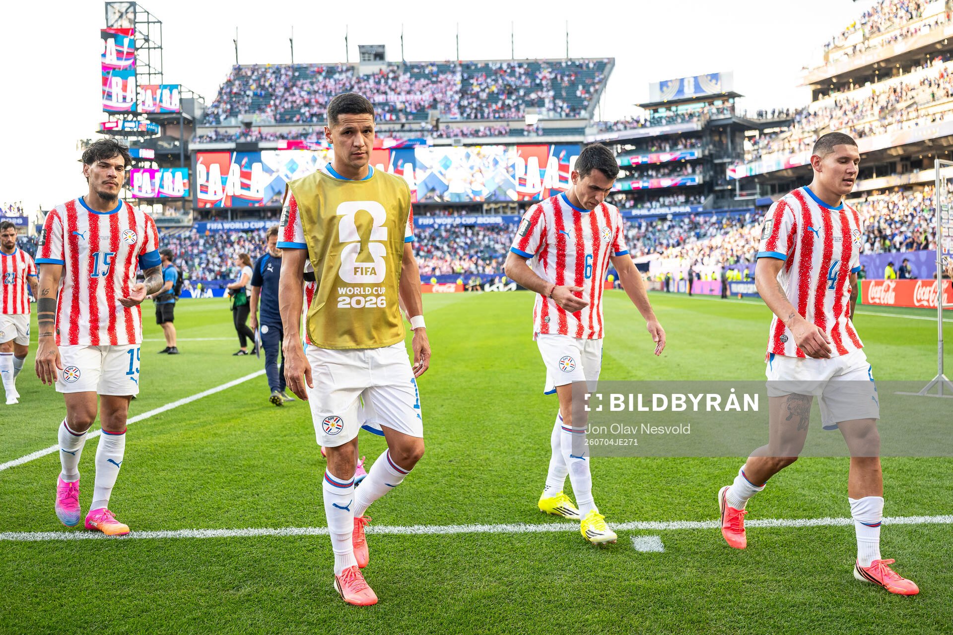 Players of Paraguay look dejected