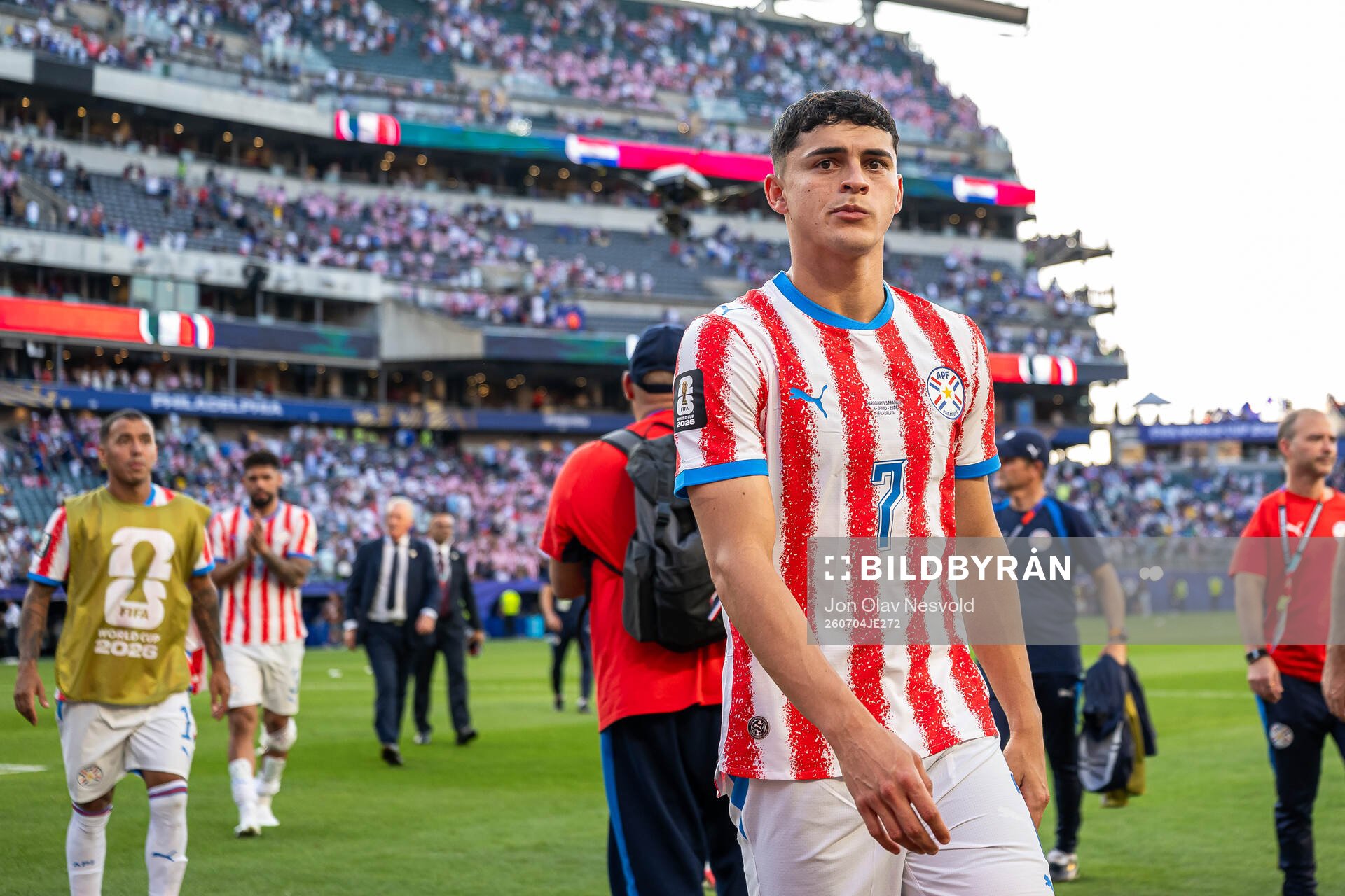 Ramon Sosa of Paraguay looks dejected