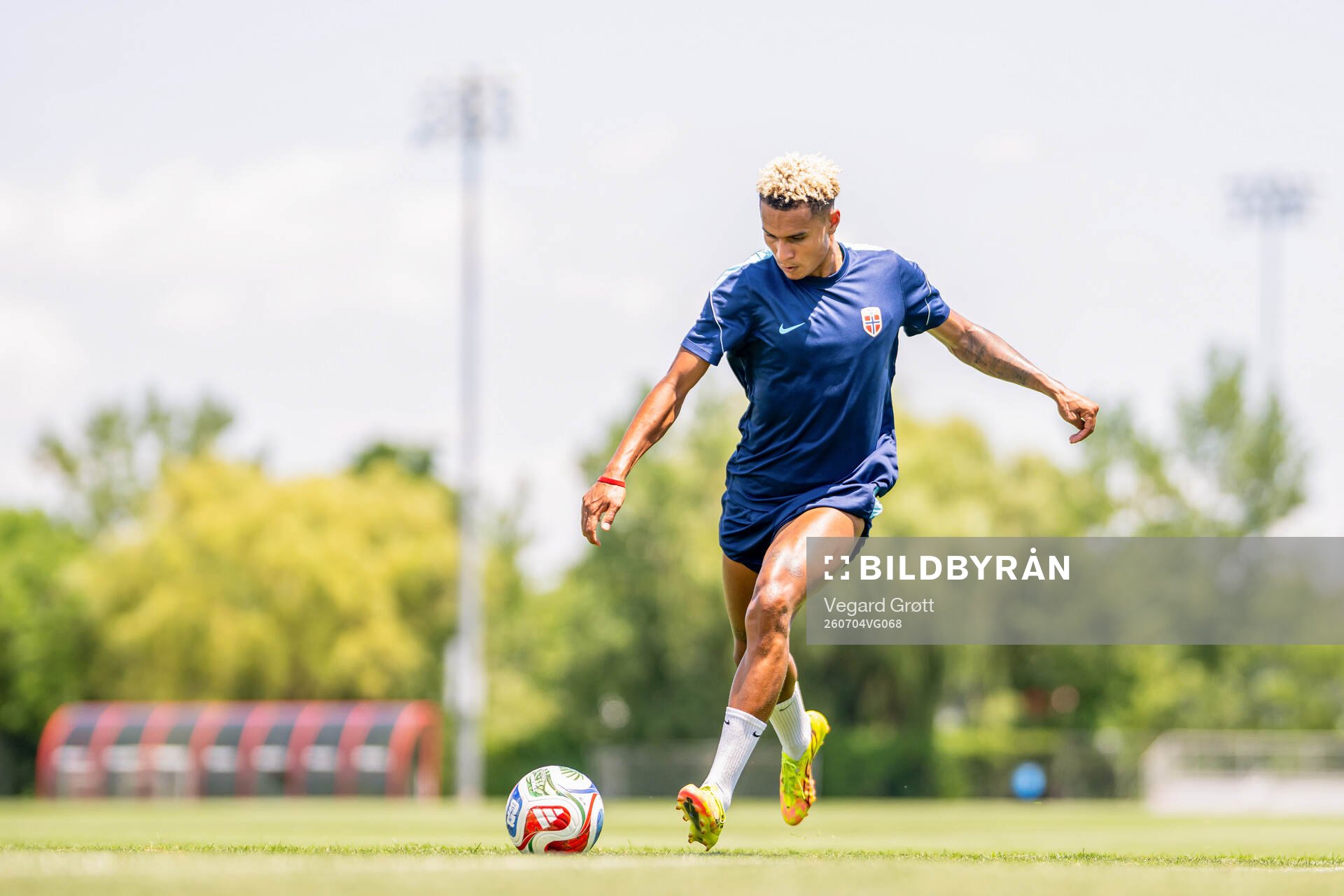 Antonio Nusa of the Norwegian national football team at a