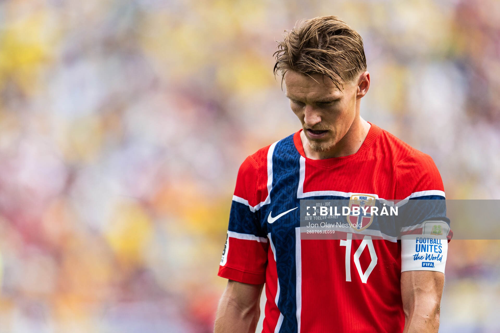 Martin Ødegaard of Norway looks dejected