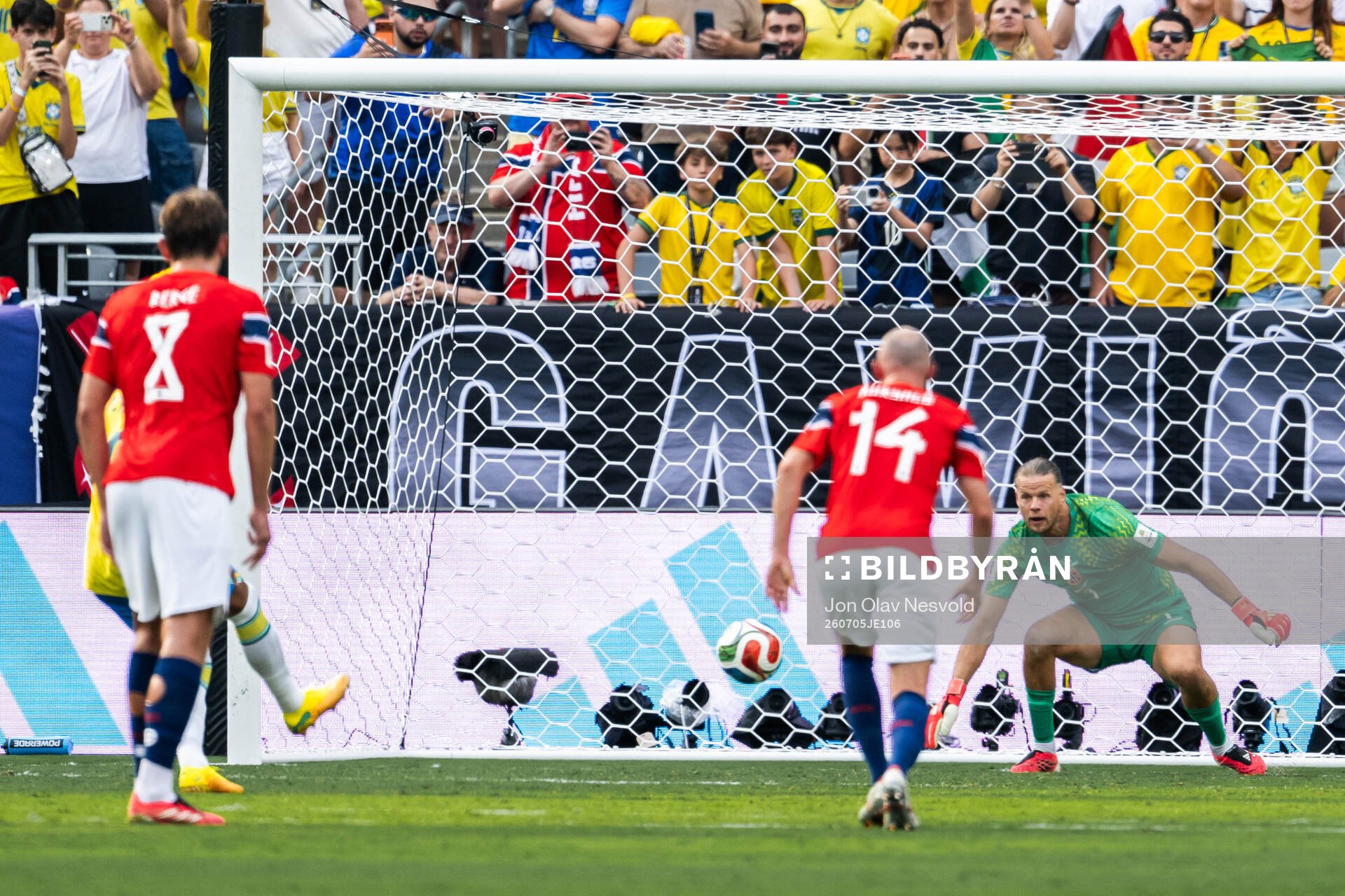 Neymar Jr of Brazil score 1-2