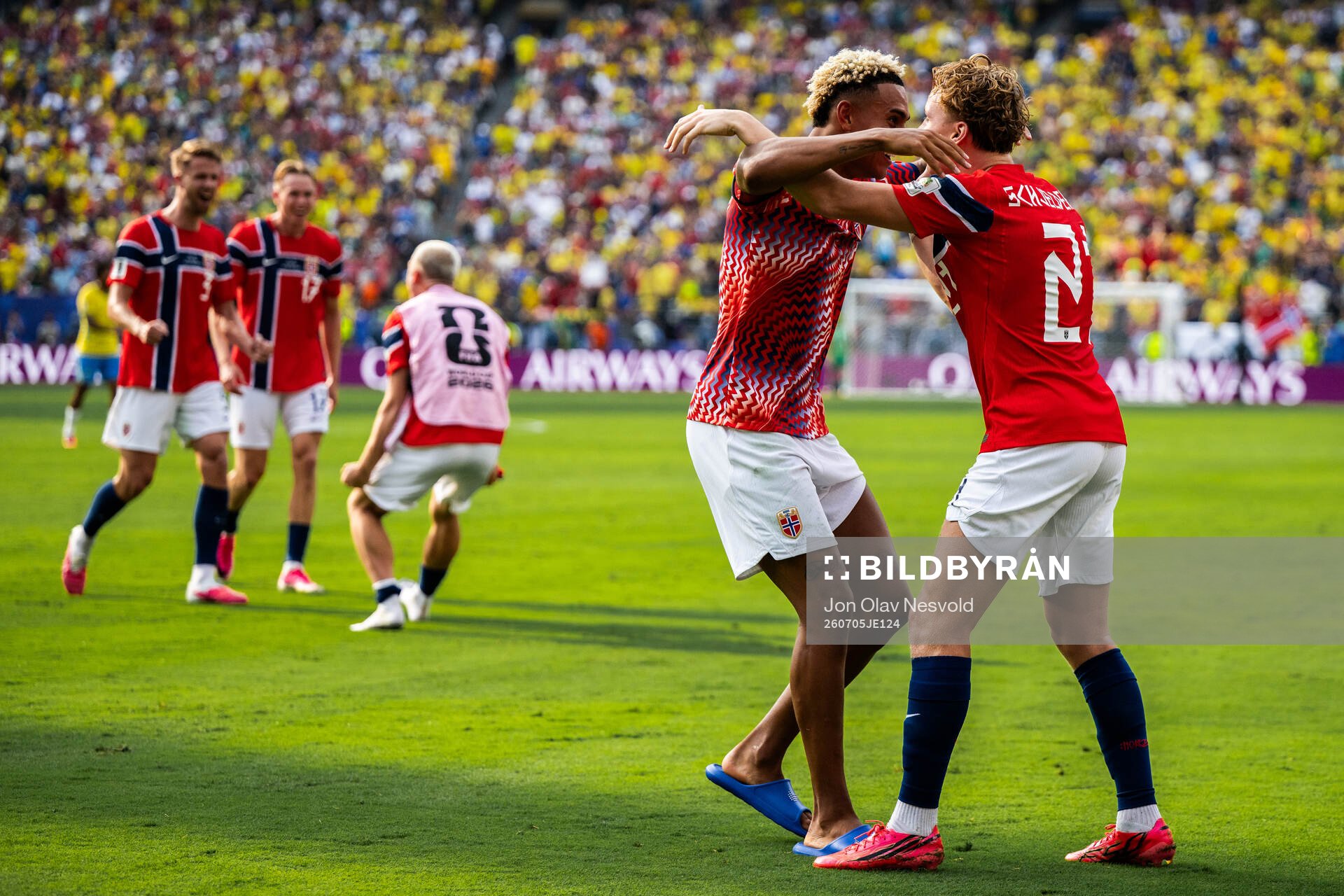 Andreas Schjelderup of Norway celebrates