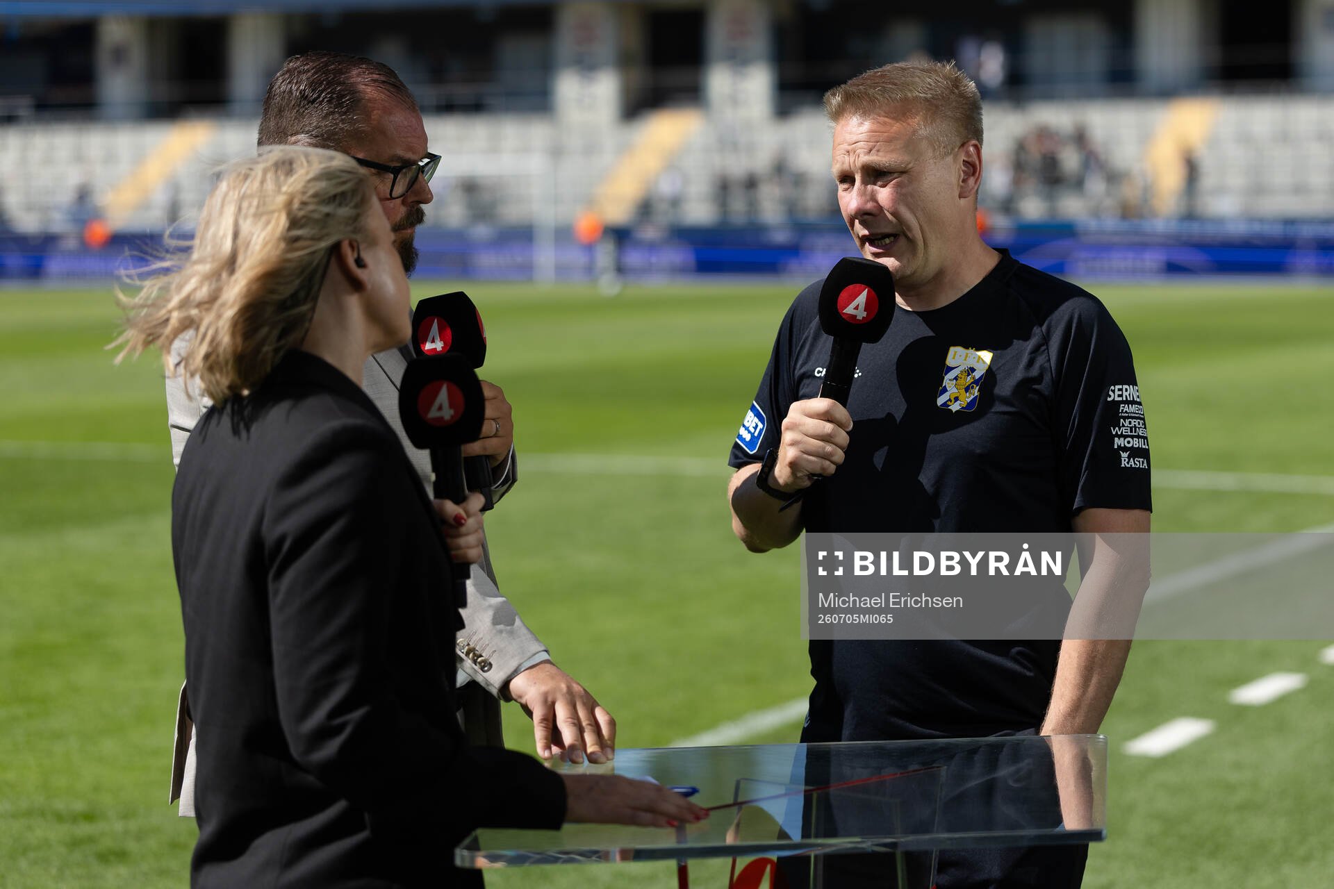 IFK Göteborgs tränare Stefan Billborn i TV4s studio