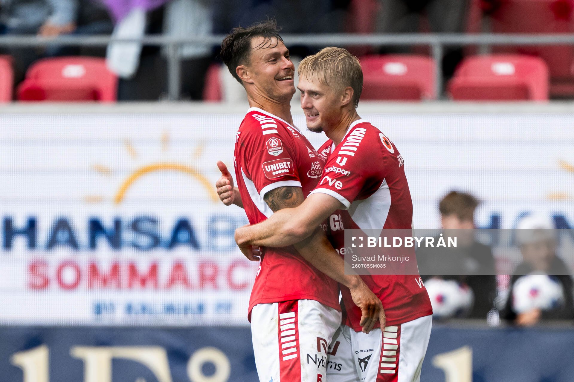 Kalmars Melker Hallberg och Rony Jansson jublar