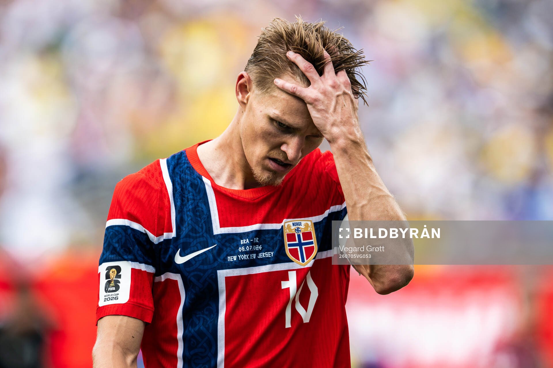 Martin Ødegaard of Norway looks dejected