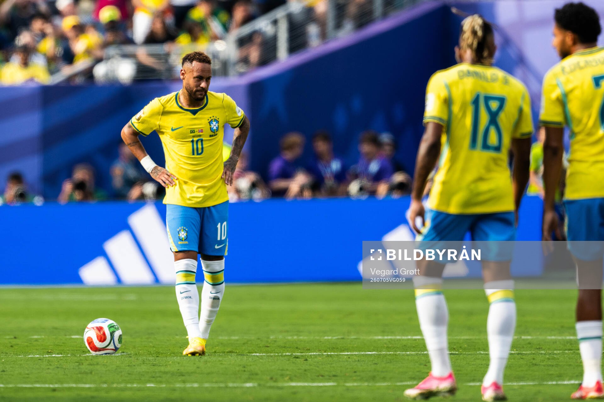 Neymar Jr of Brazil looks dejected