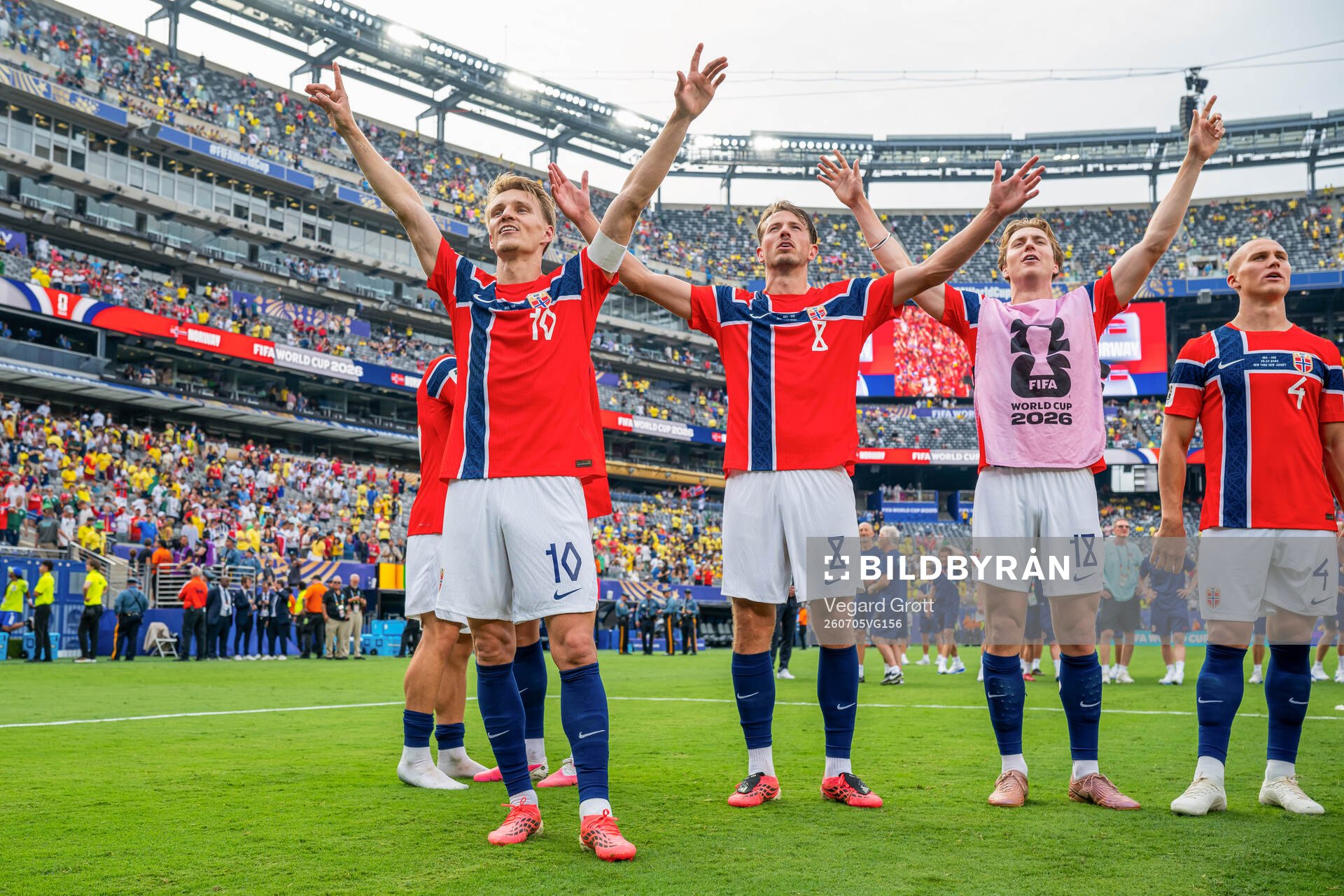 Martin Ødegaard, Sander Berge and Kristian Thorstvedt of