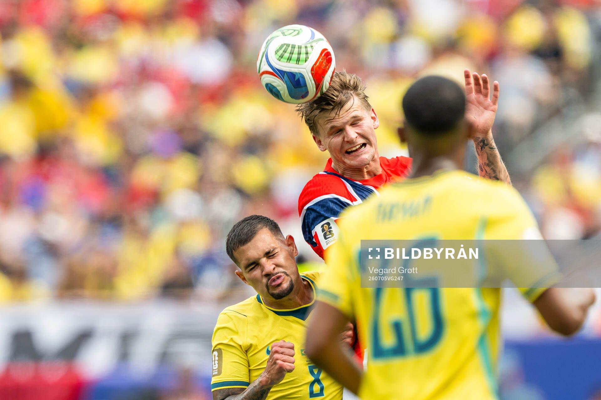 Bruno Guimaraes of Brazil and David Møller Wolfe of Norway