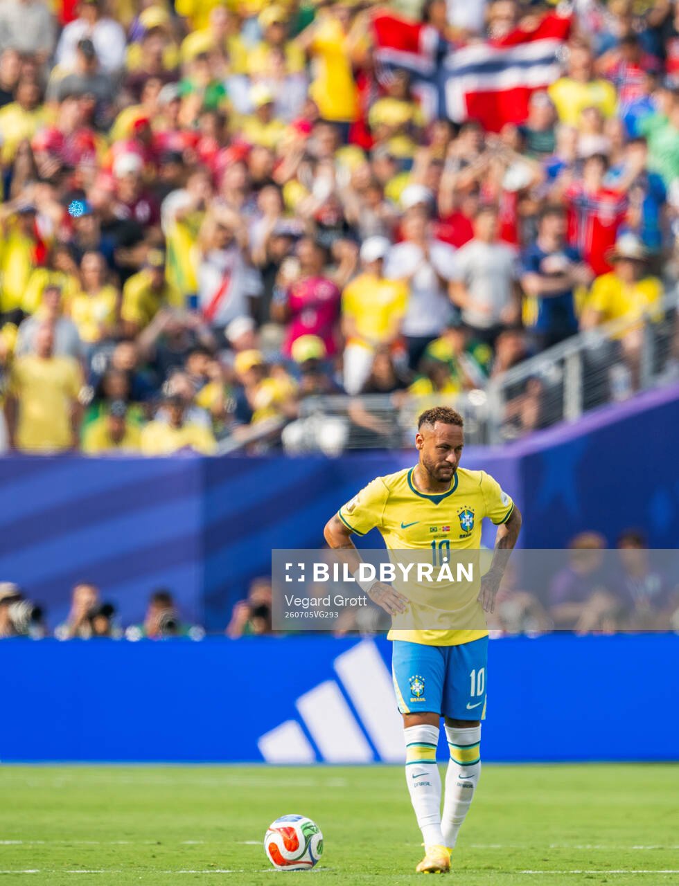 Neymar Jr of Brazil looks dejected