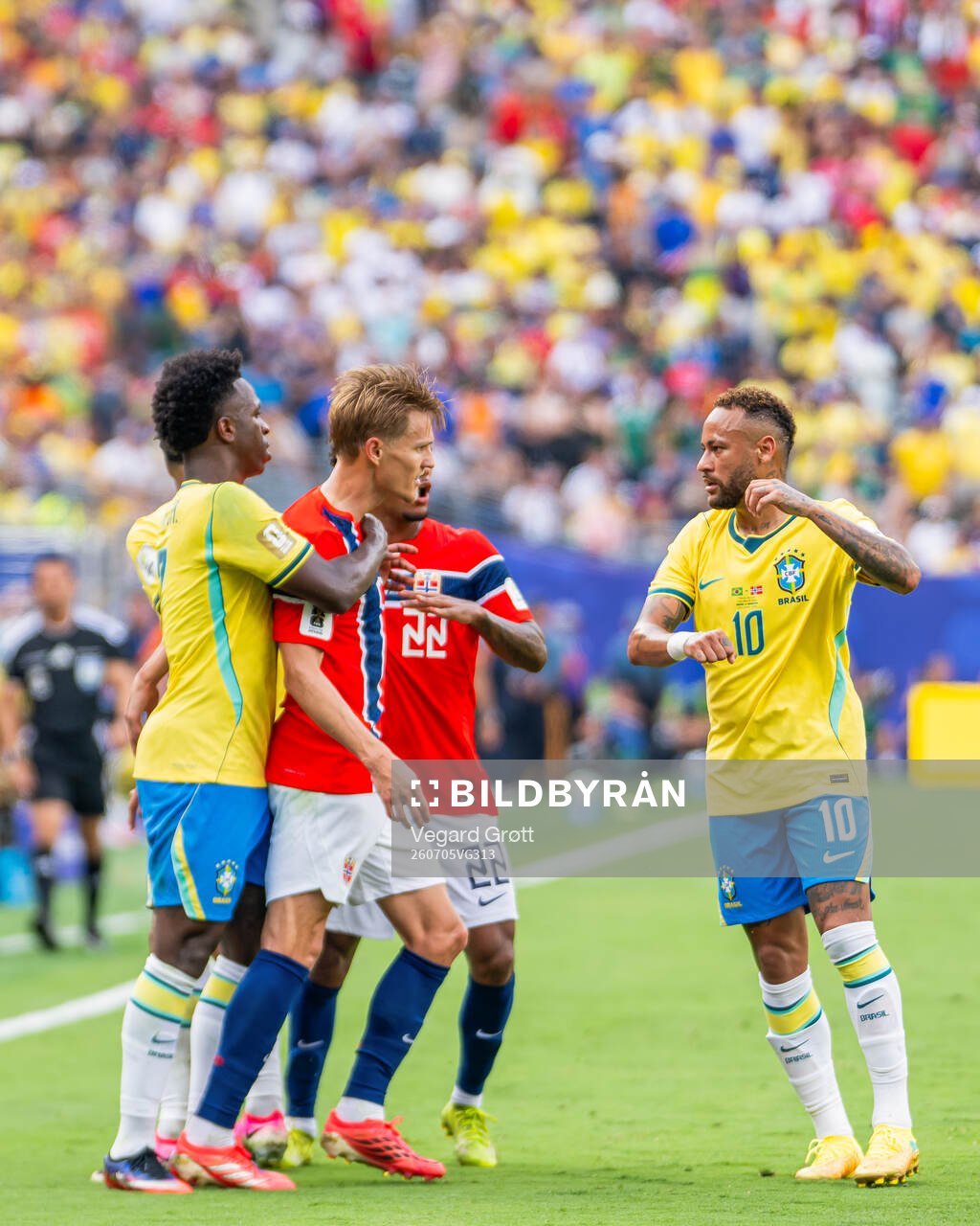 Vinicius Junior of Brazil, Martin Ødegaard of Norway and