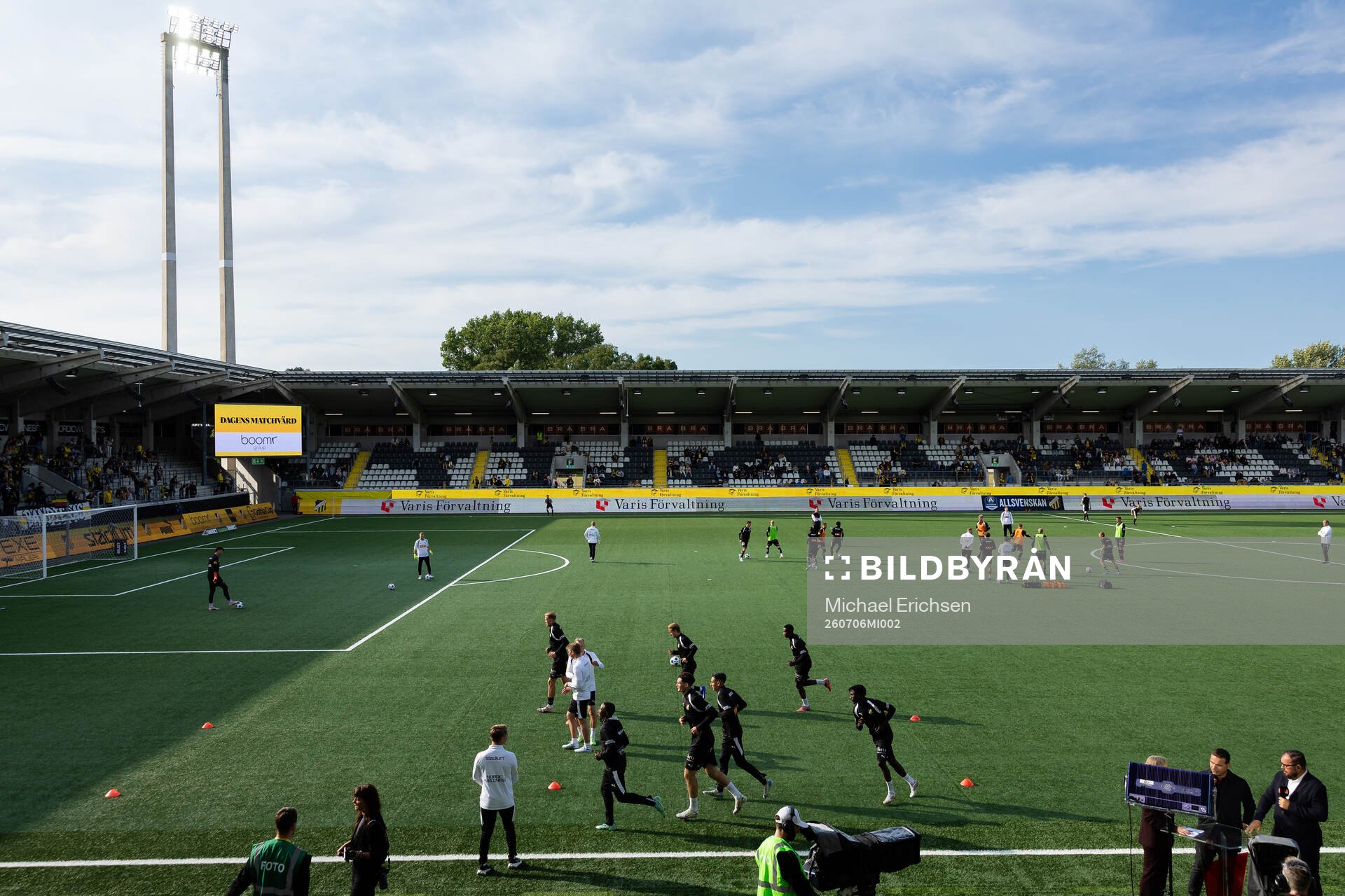 Häckens spelare värmer upp