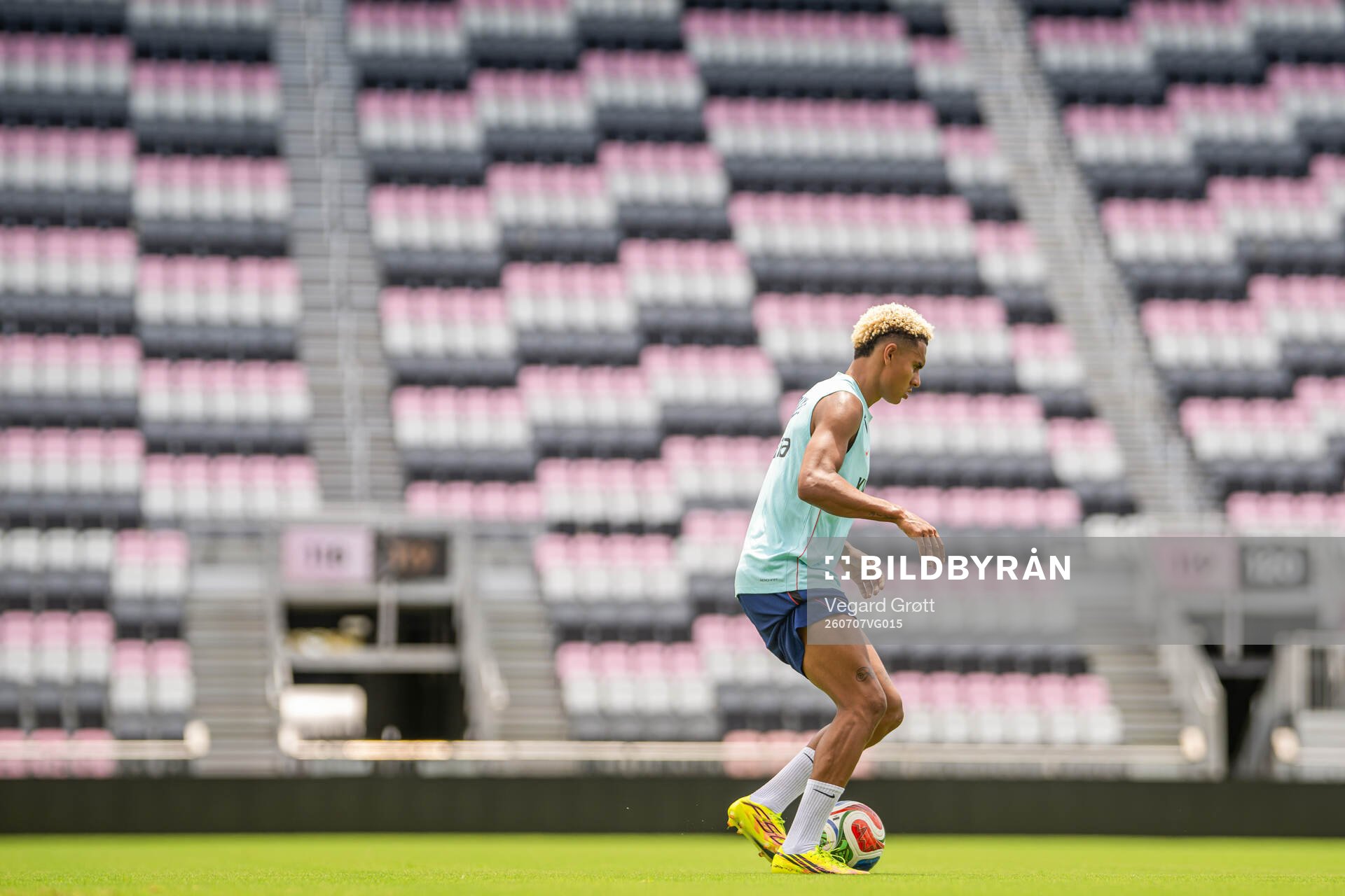 Antonio Nusa of the Norwegian national football team at a