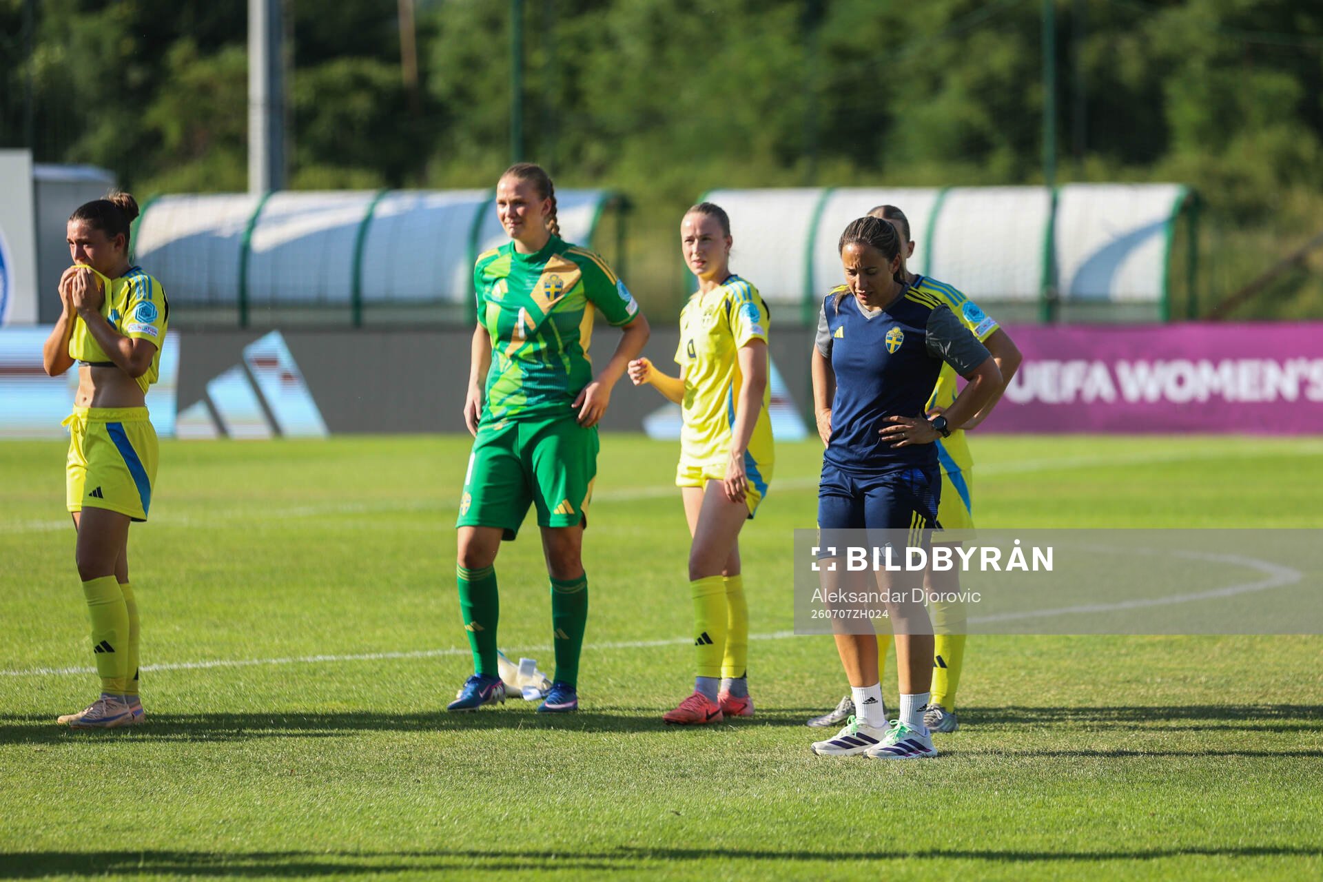 Head coach Briana Campos of Sweden looks dejected