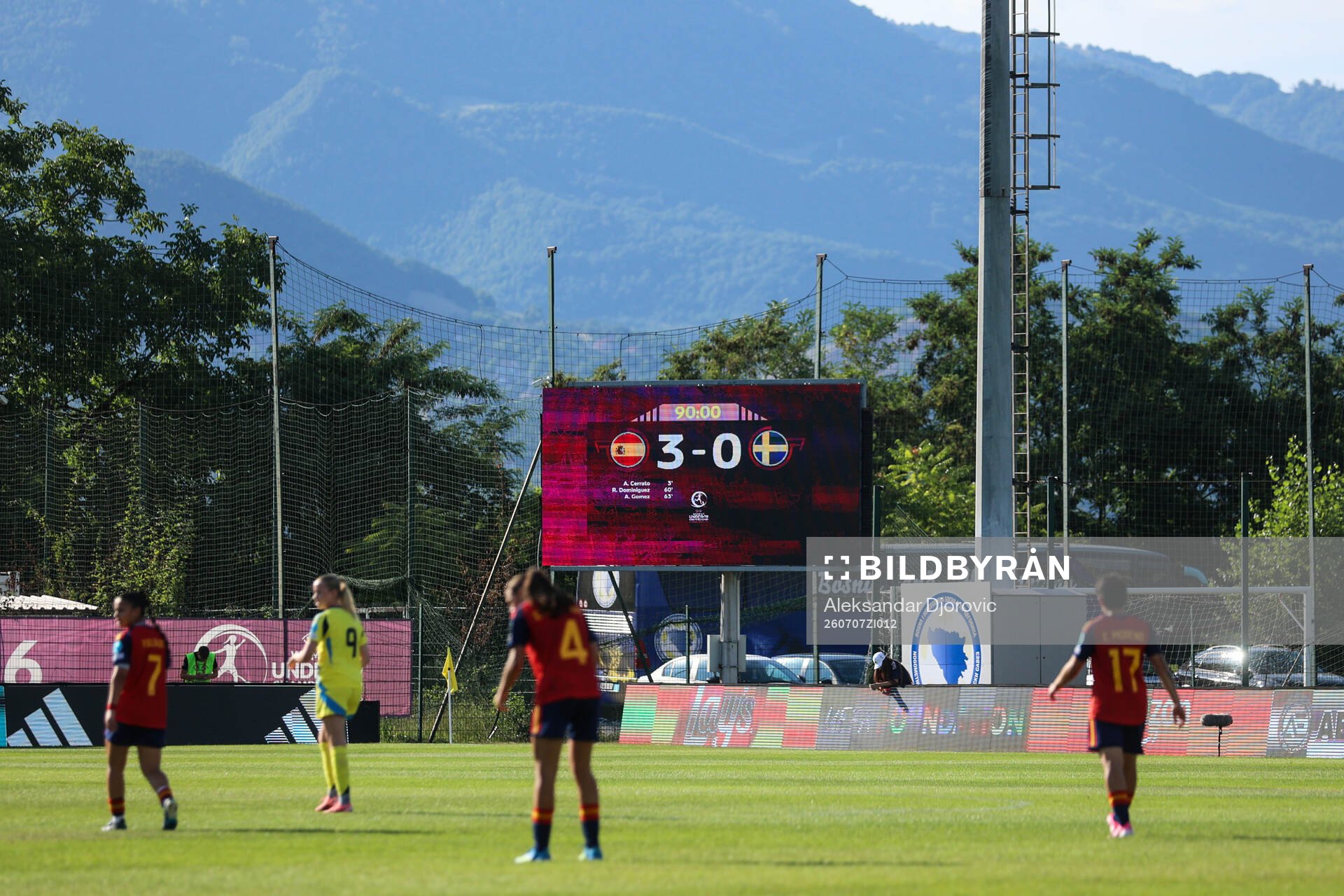 A screen showing the result