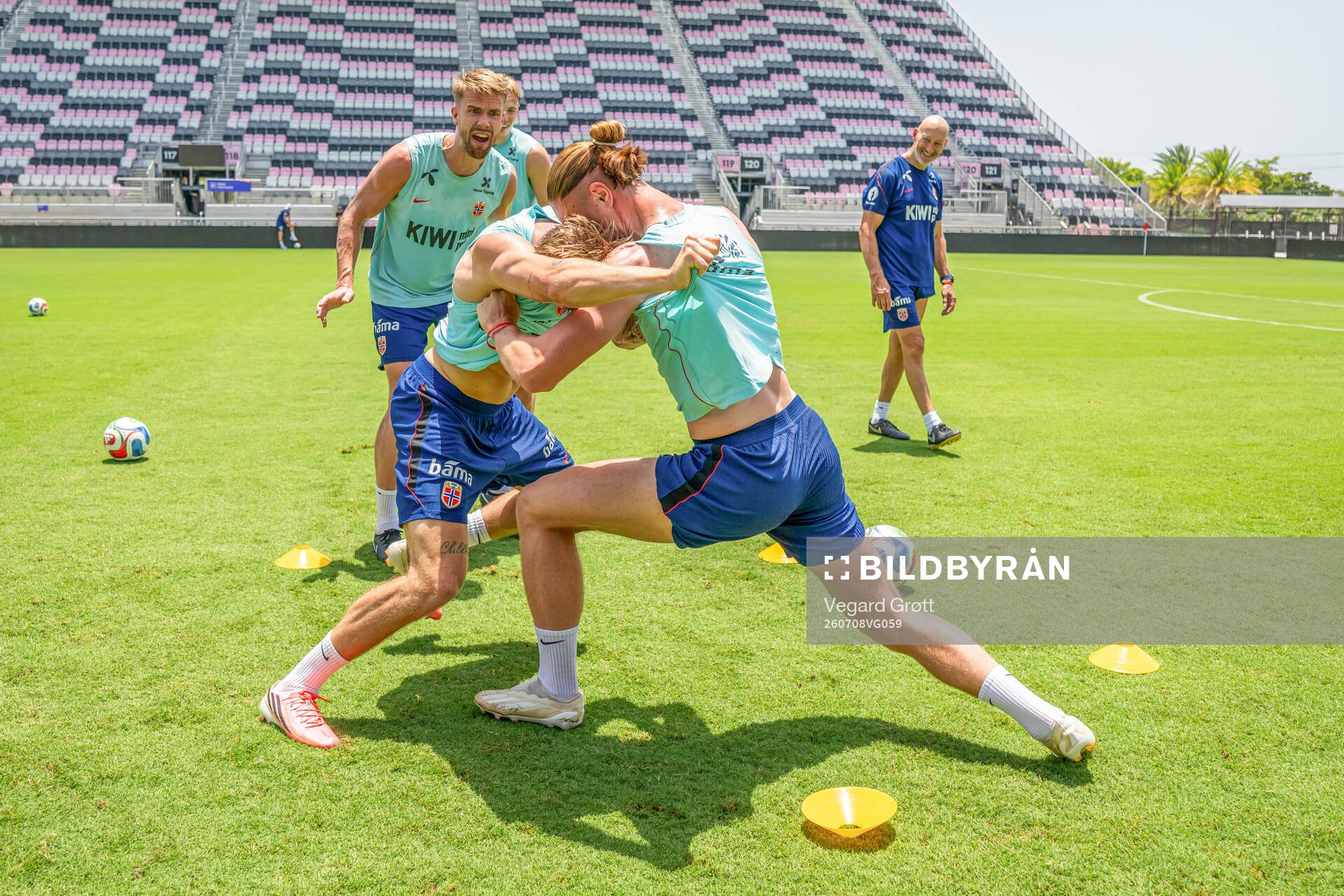 Kristoffer Ajer, David Møller Wolfe and Thelo Aasgaard of