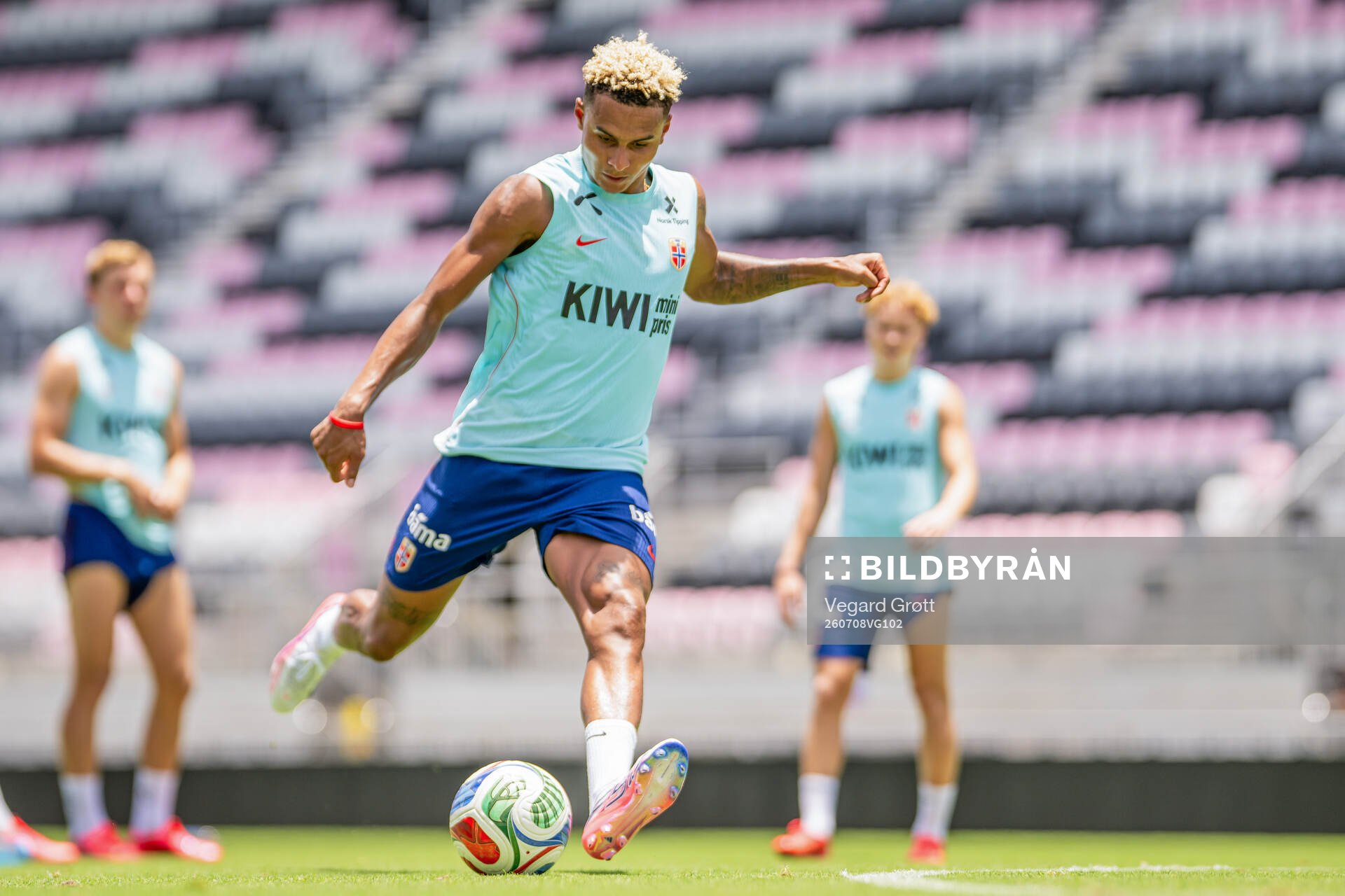 Antonio Nusa of the Norwegian national football team at a