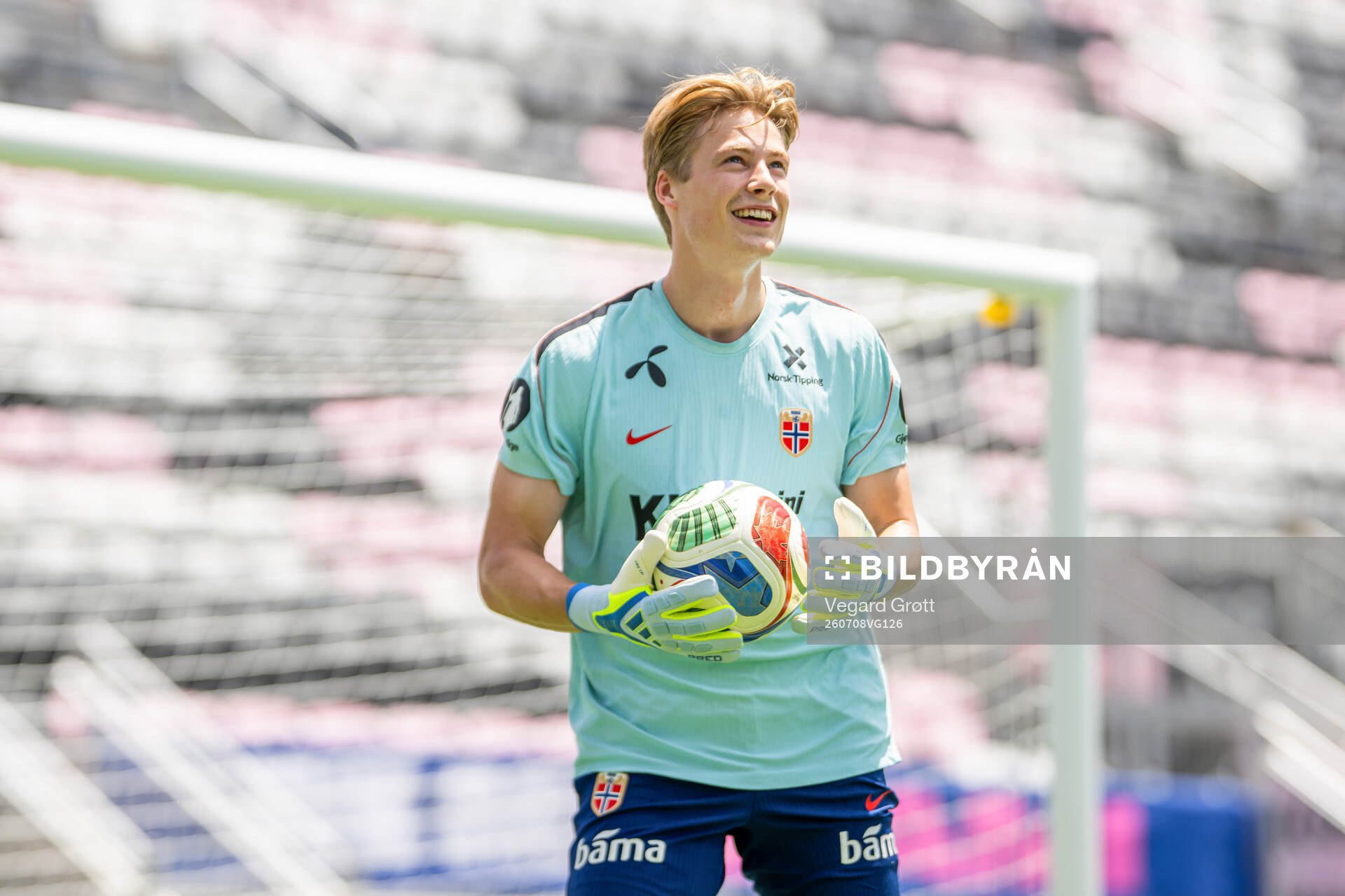 Goalkeeper Sander Tangvik of the Norwegian national