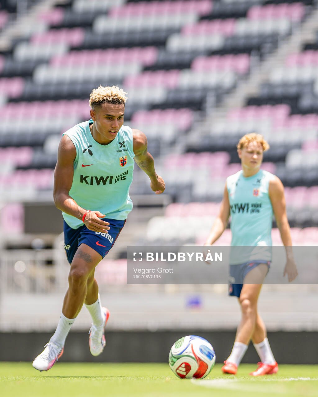 Antonio Nusa of the Norwegian national football team at a