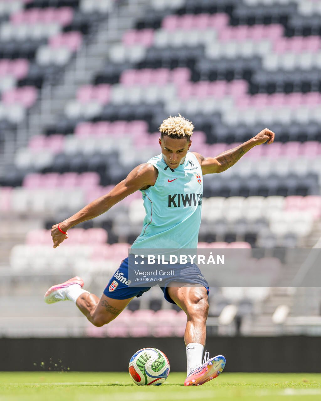 Antonio Nusa of the Norwegian national football team at a