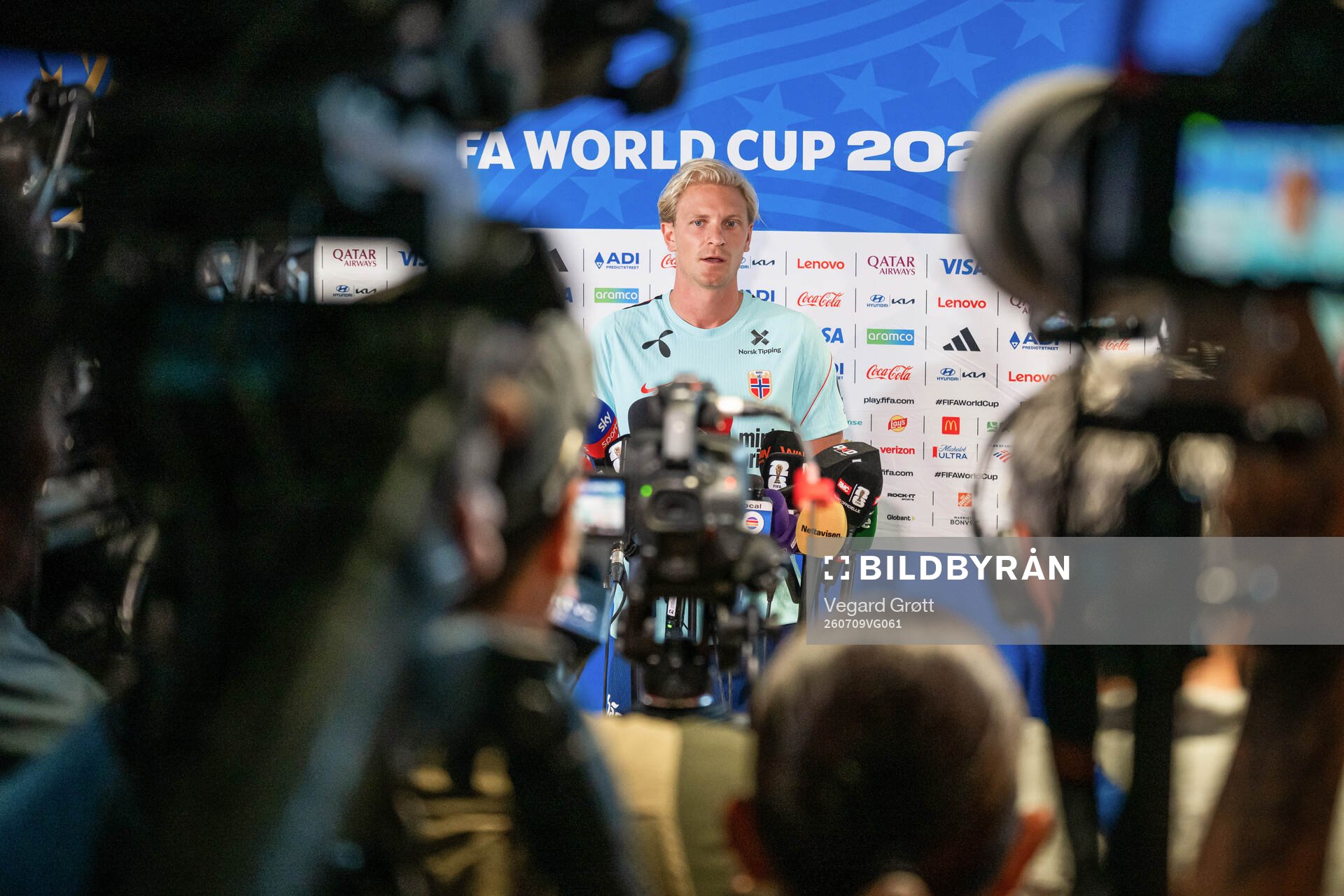 Morten Thorsby of the Norwegian national football team at a